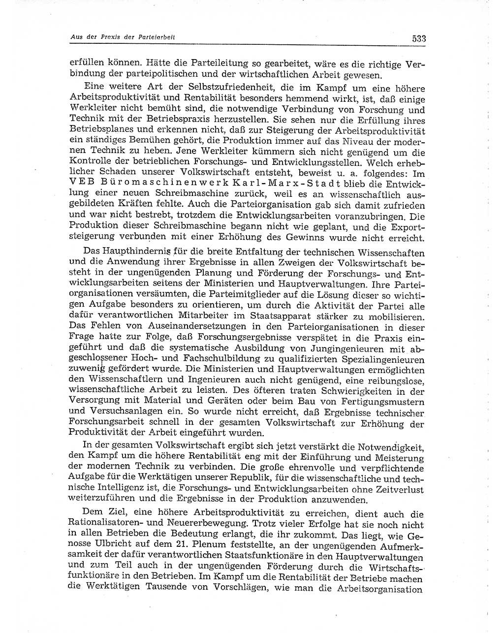 Neuer Weg (NW), Organ des Zentralkomitees (ZK) der SED (Sozialistische Einheitspartei Deutschlands) für Fragen des Parteiaufbaus und des Parteilebens, 10. Jahrgang [Deutsche Demokratische Republik (DDR)] 1955, Seite 533 (NW ZK SED DDR 1955, S. 533)