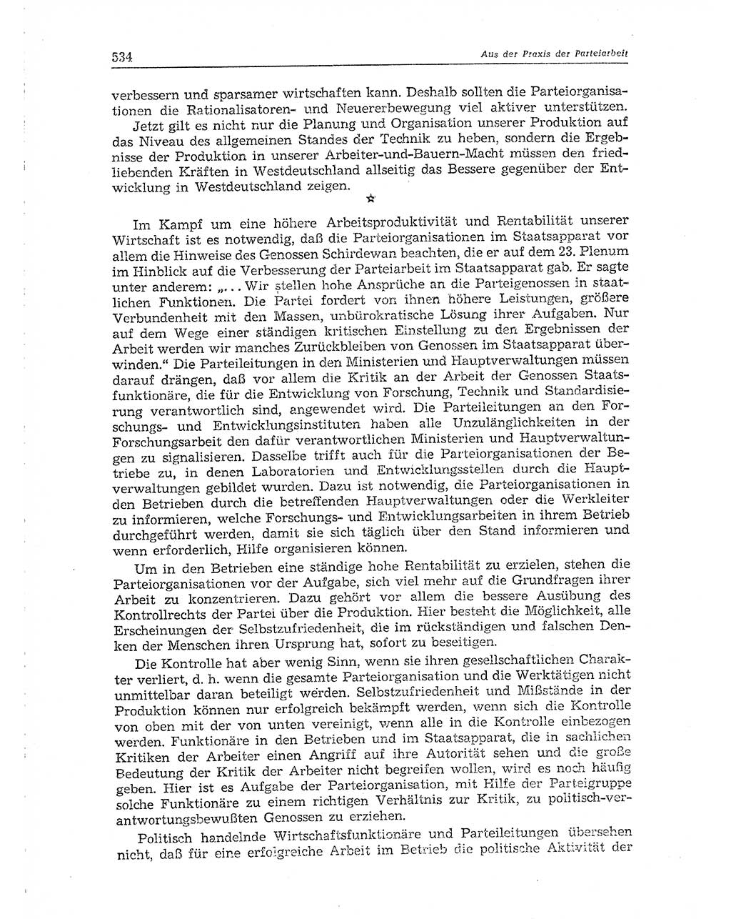 Neuer Weg (NW), Organ des Zentralkomitees (ZK) der SED (Sozialistische Einheitspartei Deutschlands) für Fragen des Parteiaufbaus und des Parteilebens, 10. Jahrgang [Deutsche Demokratische Republik (DDR)] 1955, Seite 534 (NW ZK SED DDR 1955, S. 534)