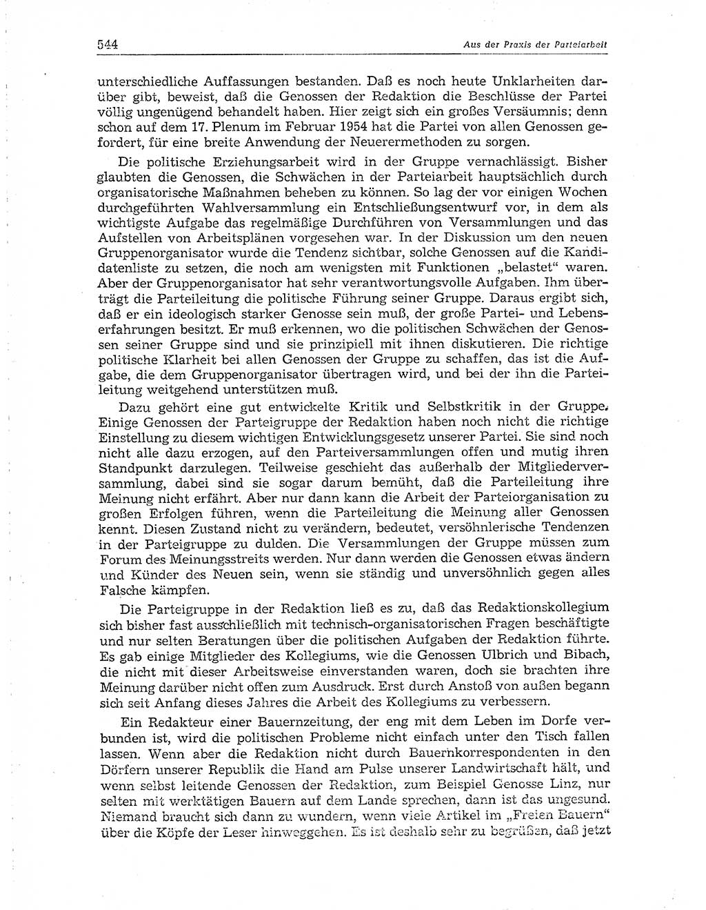 Neuer Weg (NW), Organ des Zentralkomitees (ZK) der SED (Sozialistische Einheitspartei Deutschlands) für Fragen des Parteiaufbaus und des Parteilebens, 10. Jahrgang [Deutsche Demokratische Republik (DDR)] 1955, Seite 544 (NW ZK SED DDR 1955, S. 544)