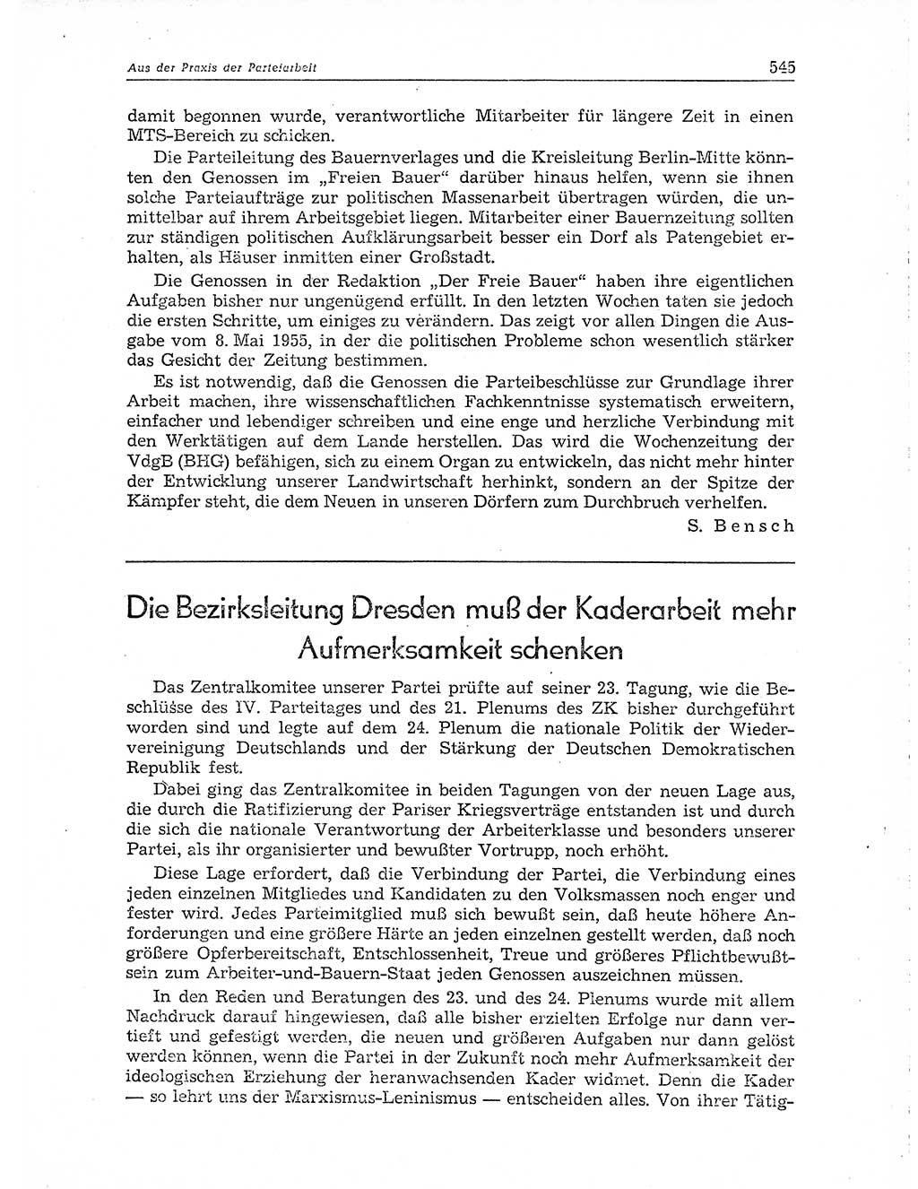Neuer Weg (NW), Organ des Zentralkomitees (ZK) der SED (Sozialistische Einheitspartei Deutschlands) für Fragen des Parteiaufbaus und des Parteilebens, 10. Jahrgang [Deutsche Demokratische Republik (DDR)] 1955, Seite 545 (NW ZK SED DDR 1955, S. 545)