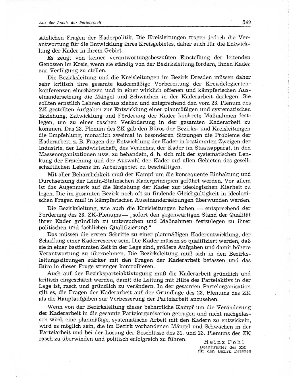 Neuer Weg (NW), Organ des Zentralkomitees (ZK) der SED (Sozialistische Einheitspartei Deutschlands) für Fragen des Parteiaufbaus und des Parteilebens, 10. Jahrgang [Deutsche Demokratische Republik (DDR)] 1955, Seite 549 (NW ZK SED DDR 1955, S. 549)