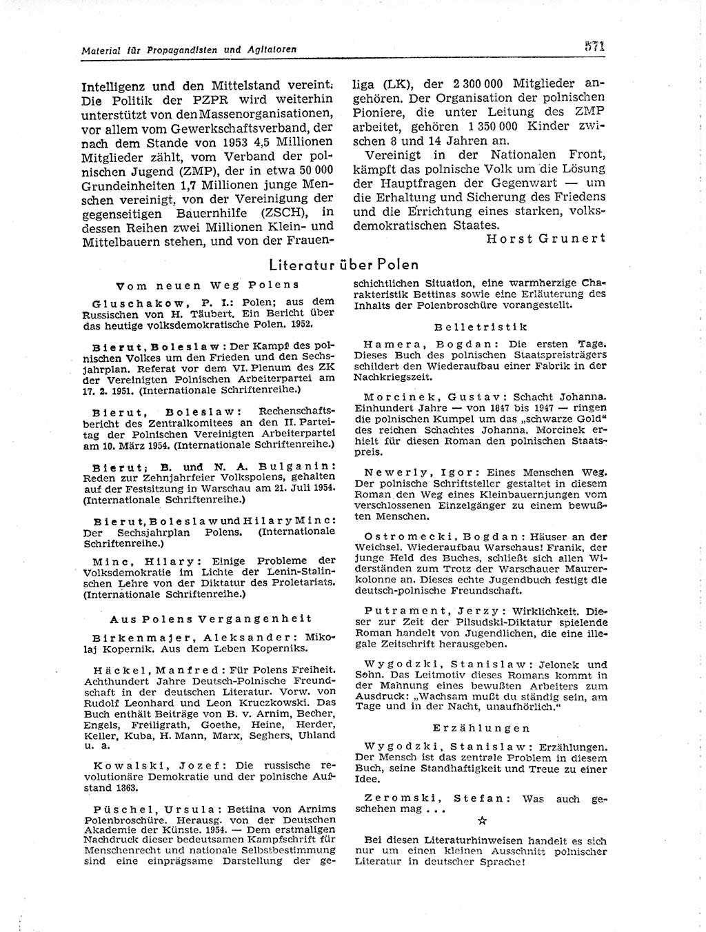 Neuer Weg (NW), Organ des Zentralkomitees (ZK) der SED (Sozialistische Einheitspartei Deutschlands) für Fragen des Parteiaufbaus und des Parteilebens, 10. Jahrgang [Deutsche Demokratische Republik (DDR)] 1955, Seite 571 (NW ZK SED DDR 1955, S. 571)