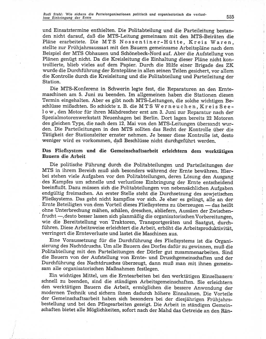 Neuer Weg (NW), Organ des Zentralkomitees (ZK) der SED (Sozialistische Einheitspartei Deutschlands) für Fragen des Parteiaufbaus und des Parteilebens, 10. Jahrgang [Deutsche Demokratische Republik (DDR)] 1955, Seite 585 (NW ZK SED DDR 1955, S. 585)