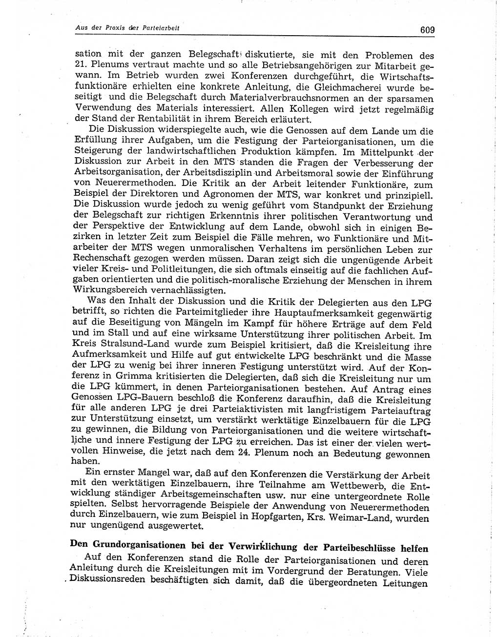 Neuer Weg (NW), Organ des Zentralkomitees (ZK) der SED (Sozialistische Einheitspartei Deutschlands) für Fragen des Parteiaufbaus und des Parteilebens, 10. Jahrgang [Deutsche Demokratische Republik (DDR)] 1955, Seite 609 (NW ZK SED DDR 1955, S. 609)