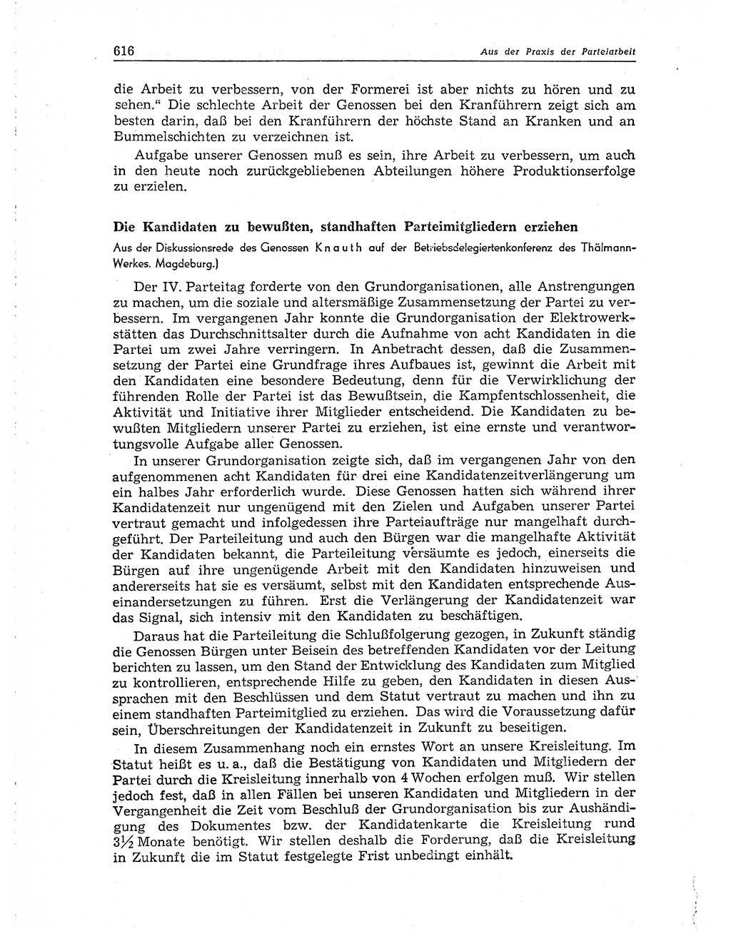 Neuer Weg (NW), Organ des Zentralkomitees (ZK) der SED (Sozialistische Einheitspartei Deutschlands) für Fragen des Parteiaufbaus und des Parteilebens, 10. Jahrgang [Deutsche Demokratische Republik (DDR)] 1955, Seite 616 (NW ZK SED DDR 1955, S. 616)