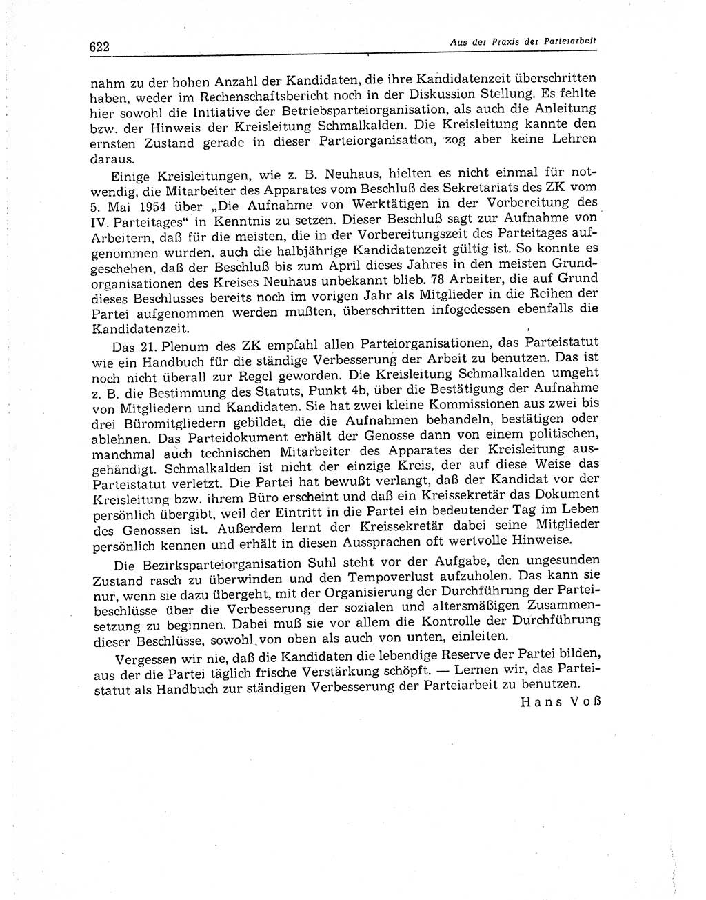 Neuer Weg (NW), Organ des Zentralkomitees (ZK) der SED (Sozialistische Einheitspartei Deutschlands) für Fragen des Parteiaufbaus und des Parteilebens, 10. Jahrgang [Deutsche Demokratische Republik (DDR)] 1955, Seite 622 (NW ZK SED DDR 1955, S. 622)