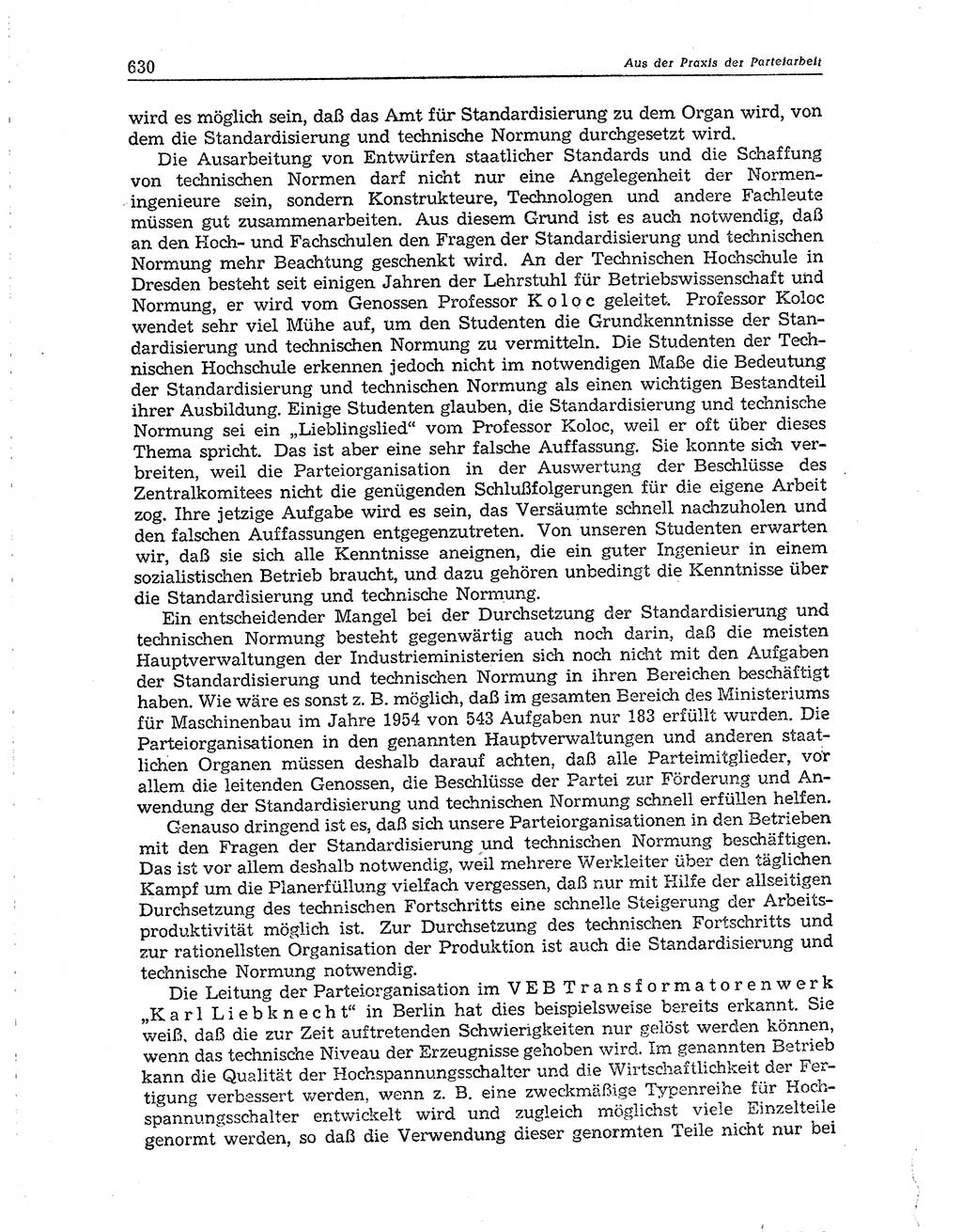 Neuer Weg (NW), Organ des Zentralkomitees (ZK) der SED (Sozialistische Einheitspartei Deutschlands) für Fragen des Parteiaufbaus und des Parteilebens, 10. Jahrgang [Deutsche Demokratische Republik (DDR)] 1955, Seite 630 (NW ZK SED DDR 1955, S. 630)