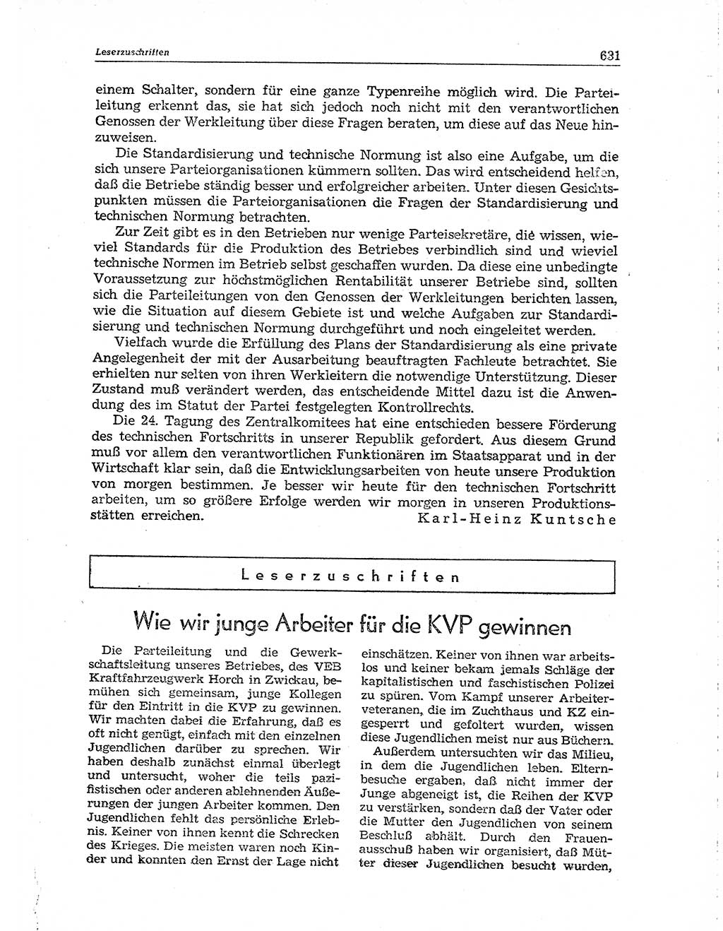 Neuer Weg (NW), Organ des Zentralkomitees (ZK) der SED (Sozialistische Einheitspartei Deutschlands) für Fragen des Parteiaufbaus und des Parteilebens, 10. Jahrgang [Deutsche Demokratische Republik (DDR)] 1955, Seite 631 (NW ZK SED DDR 1955, S. 631)