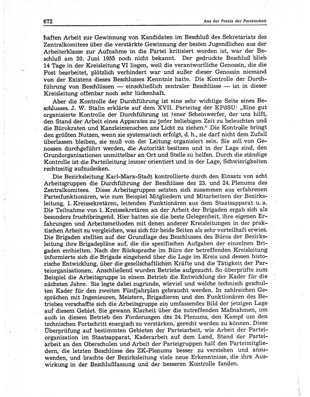 Neuer Weg (NW), Organ des Zentralkomitees (ZK) der SED (Sozialistische Einheitspartei Deutschlands) für Fragen des Parteiaufbaus und des Parteilebens, 10. Jahrgang [Deutsche Demokratische Republik (DDR)] 1955, Seite 672 (NW ZK SED DDR 1955, S. 672)