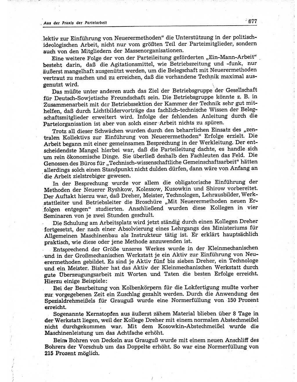 Neuer Weg (NW), Organ des Zentralkomitees (ZK) der SED (Sozialistische Einheitspartei Deutschlands) für Fragen des Parteiaufbaus und des Parteilebens, 10. Jahrgang [Deutsche Demokratische Republik (DDR)] 1955, Seite 677 (NW ZK SED DDR 1955, S. 677)