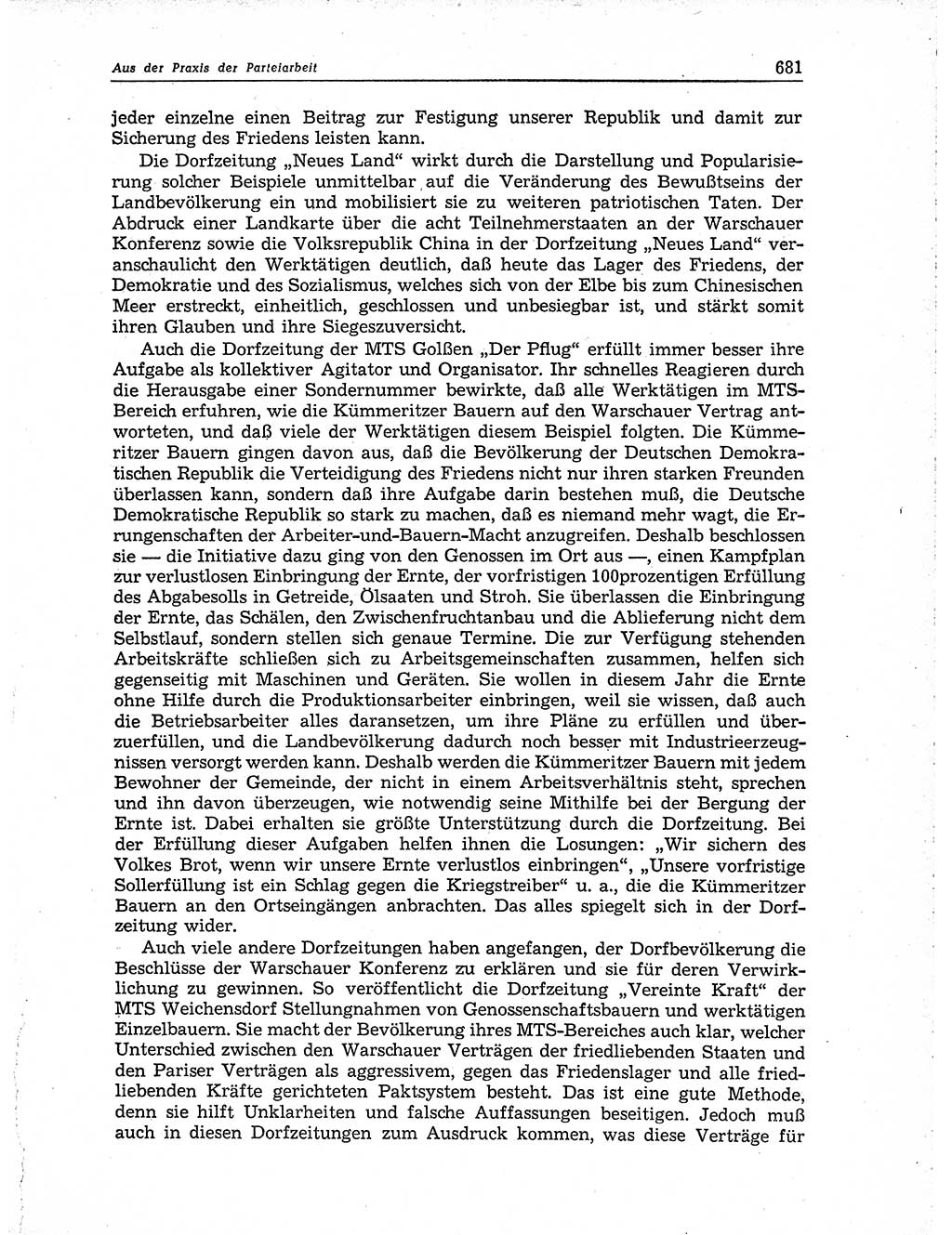 Neuer Weg (NW), Organ des Zentralkomitees (ZK) der SED (Sozialistische Einheitspartei Deutschlands) für Fragen des Parteiaufbaus und des Parteilebens, 10. Jahrgang [Deutsche Demokratische Republik (DDR)] 1955, Seite 681 (NW ZK SED DDR 1955, S. 681)