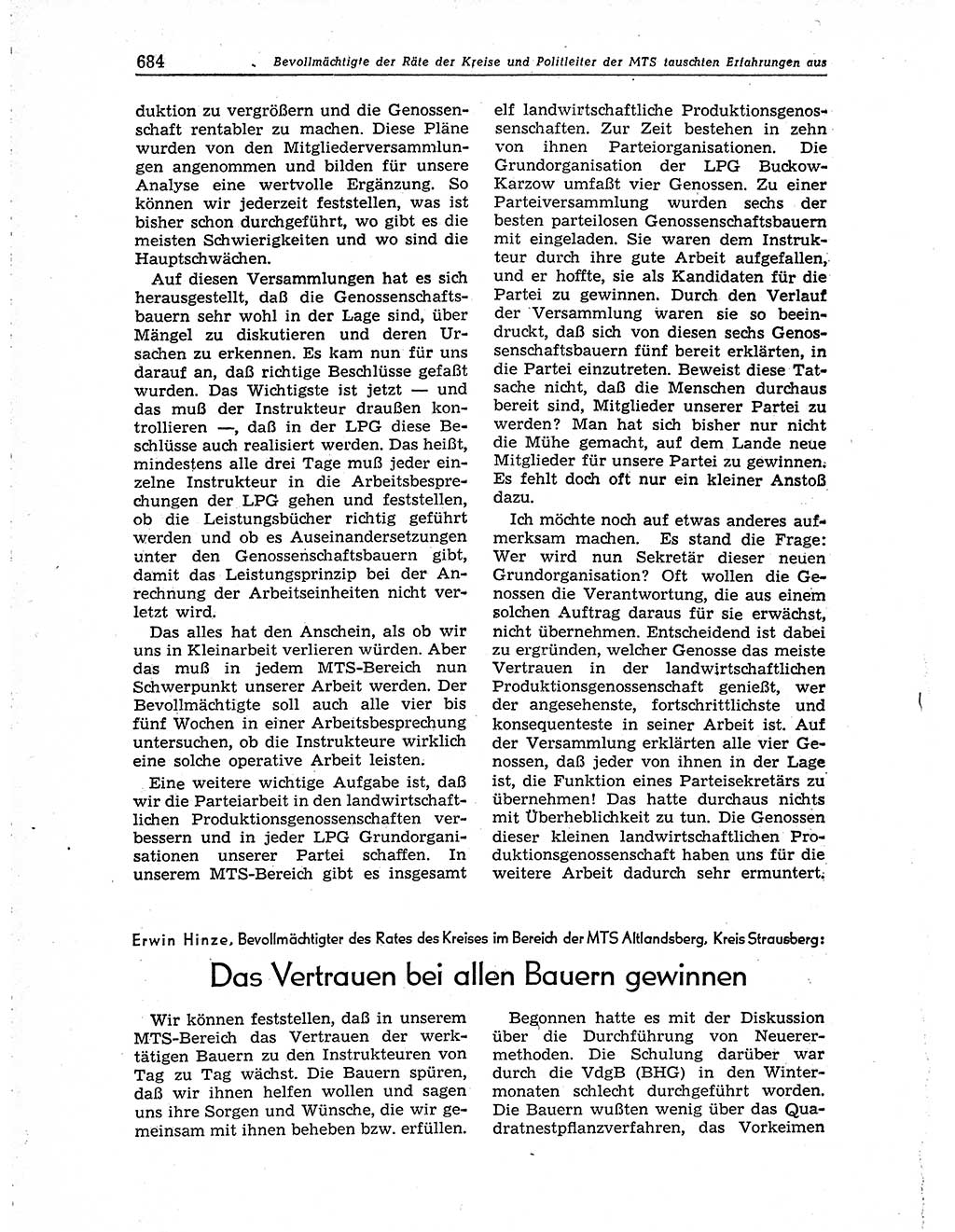Neuer Weg (NW), Organ des Zentralkomitees (ZK) der SED (Sozialistische Einheitspartei Deutschlands) für Fragen des Parteiaufbaus und des Parteilebens, 10. Jahrgang [Deutsche Demokratische Republik (DDR)] 1955, Seite 684 (NW ZK SED DDR 1955, S. 684)