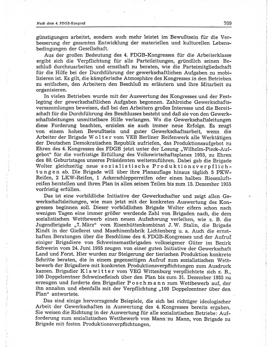 Neuer Weg (NW), Organ des Zentralkomitees (ZK) der SED (Sozialistische Einheitspartei Deutschlands) für Fragen des Parteiaufbaus und des Parteilebens, 10. Jahrgang [Deutsche Demokratische Republik (DDR)] 1955, Seite 709 (NW ZK SED DDR 1955, S. 709)