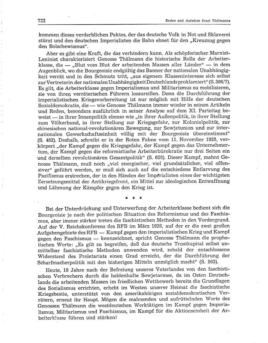 Neuer Weg (NW), Organ des Zentralkomitees (ZK) der SED (Sozialistische Einheitspartei Deutschlands) für Fragen des Parteiaufbaus und des Parteilebens, 10. Jahrgang [Deutsche Demokratische Republik (DDR)] 1955, Seite 722 (NW ZK SED DDR 1955, S. 722)