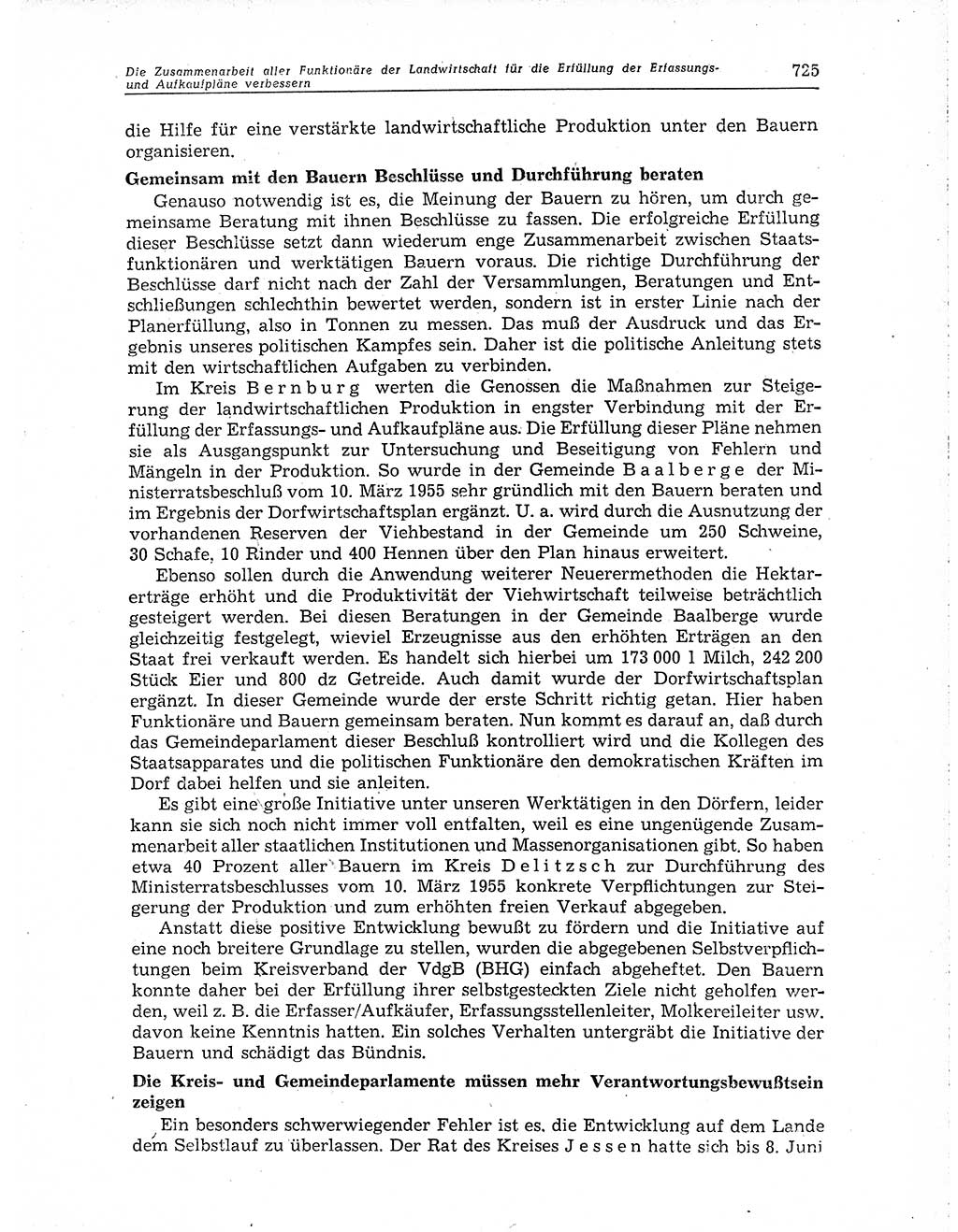 Neuer Weg (NW), Organ des Zentralkomitees (ZK) der SED (Sozialistische Einheitspartei Deutschlands) für Fragen des Parteiaufbaus und des Parteilebens, 10. Jahrgang [Deutsche Demokratische Republik (DDR)] 1955, Seite 725 (NW ZK SED DDR 1955, S. 725)