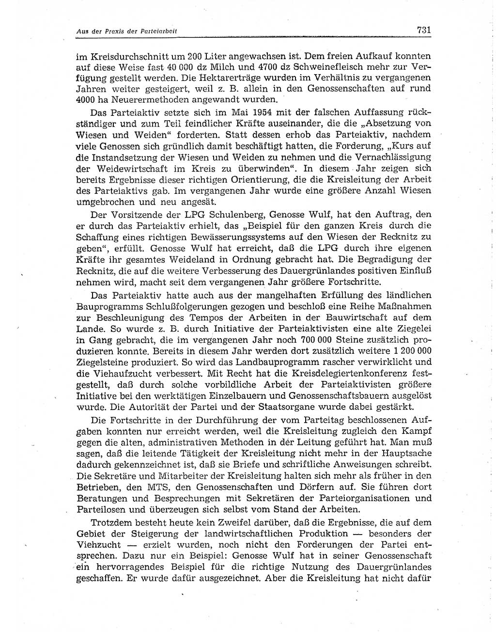 Neuer Weg (NW), Organ des Zentralkomitees (ZK) der SED (Sozialistische Einheitspartei Deutschlands) für Fragen des Parteiaufbaus und des Parteilebens, 10. Jahrgang [Deutsche Demokratische Republik (DDR)] 1955, Seite 731 (NW ZK SED DDR 1955, S. 731)
