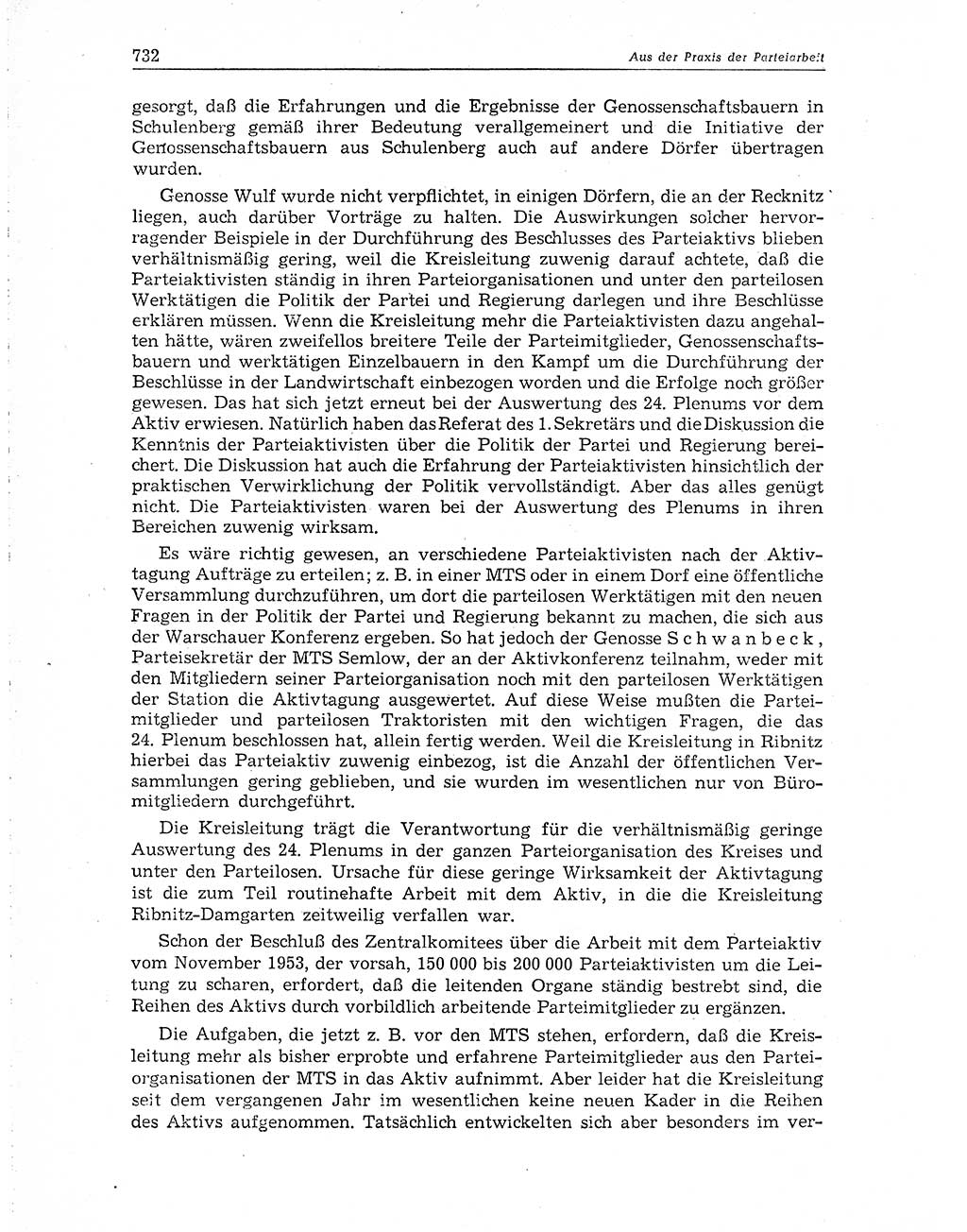 Neuer Weg (NW), Organ des Zentralkomitees (ZK) der SED (Sozialistische Einheitspartei Deutschlands) für Fragen des Parteiaufbaus und des Parteilebens, 10. Jahrgang [Deutsche Demokratische Republik (DDR)] 1955, Seite 732 (NW ZK SED DDR 1955, S. 732)