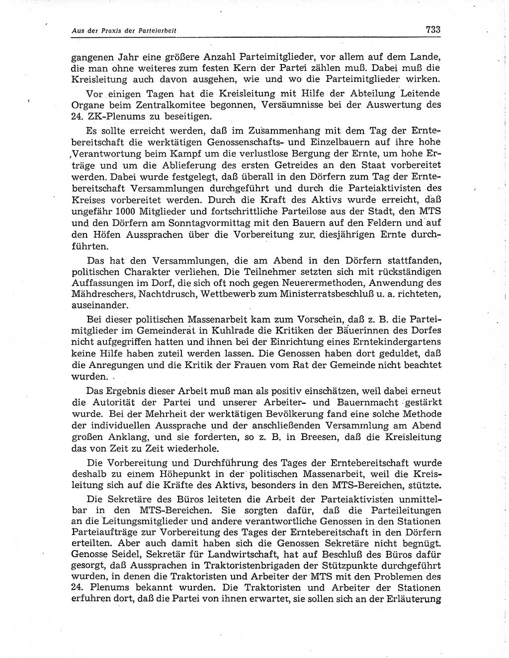 Neuer Weg (NW), Organ des Zentralkomitees (ZK) der SED (Sozialistische Einheitspartei Deutschlands) für Fragen des Parteiaufbaus und des Parteilebens, 10. Jahrgang [Deutsche Demokratische Republik (DDR)] 1955, Seite 733 (NW ZK SED DDR 1955, S. 733)