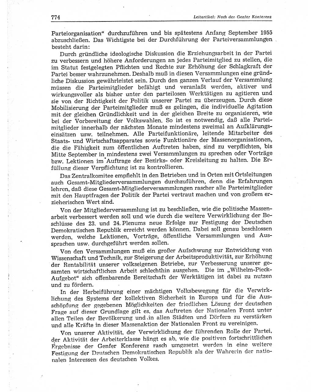 Neuer Weg (NW), Organ des Zentralkomitees (ZK) der SED (Sozialistische Einheitspartei Deutschlands) für Fragen des Parteiaufbaus und des Parteilebens, 10. Jahrgang [Deutsche Demokratische Republik (DDR)] 1955, Seite 774 (NW ZK SED DDR 1955, S. 774)