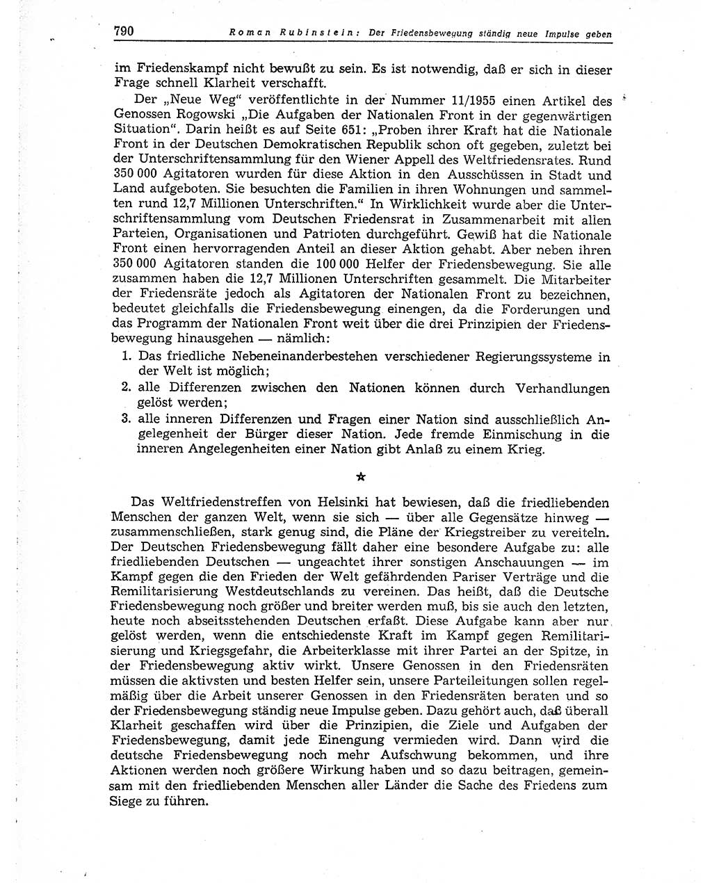 Neuer Weg (NW), Organ des Zentralkomitees (ZK) der SED (Sozialistische Einheitspartei Deutschlands) für Fragen des Parteiaufbaus und des Parteilebens, 10. Jahrgang [Deutsche Demokratische Republik (DDR)] 1955, Seite 790 (NW ZK SED DDR 1955, S. 790)