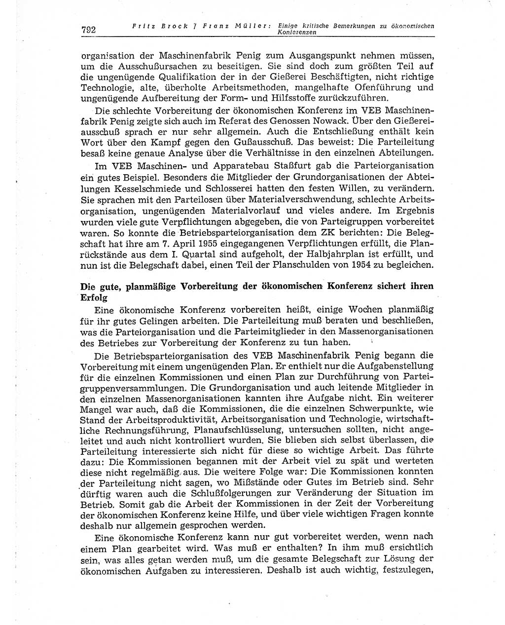 Neuer Weg (NW), Organ des Zentralkomitees (ZK) der SED (Sozialistische Einheitspartei Deutschlands) für Fragen des Parteiaufbaus und des Parteilebens, 10. Jahrgang [Deutsche Demokratische Republik (DDR)] 1955, Seite 792 (NW ZK SED DDR 1955, S. 792)