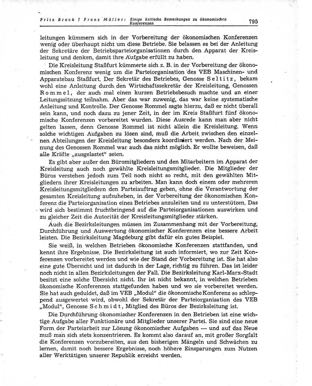 Neuer Weg (NW), Organ des Zentralkomitees (ZK) der SED (Sozialistische Einheitspartei Deutschlands) für Fragen des Parteiaufbaus und des Parteilebens, 10. Jahrgang [Deutsche Demokratische Republik (DDR)] 1955, Seite 795 (NW ZK SED DDR 1955, S. 795)