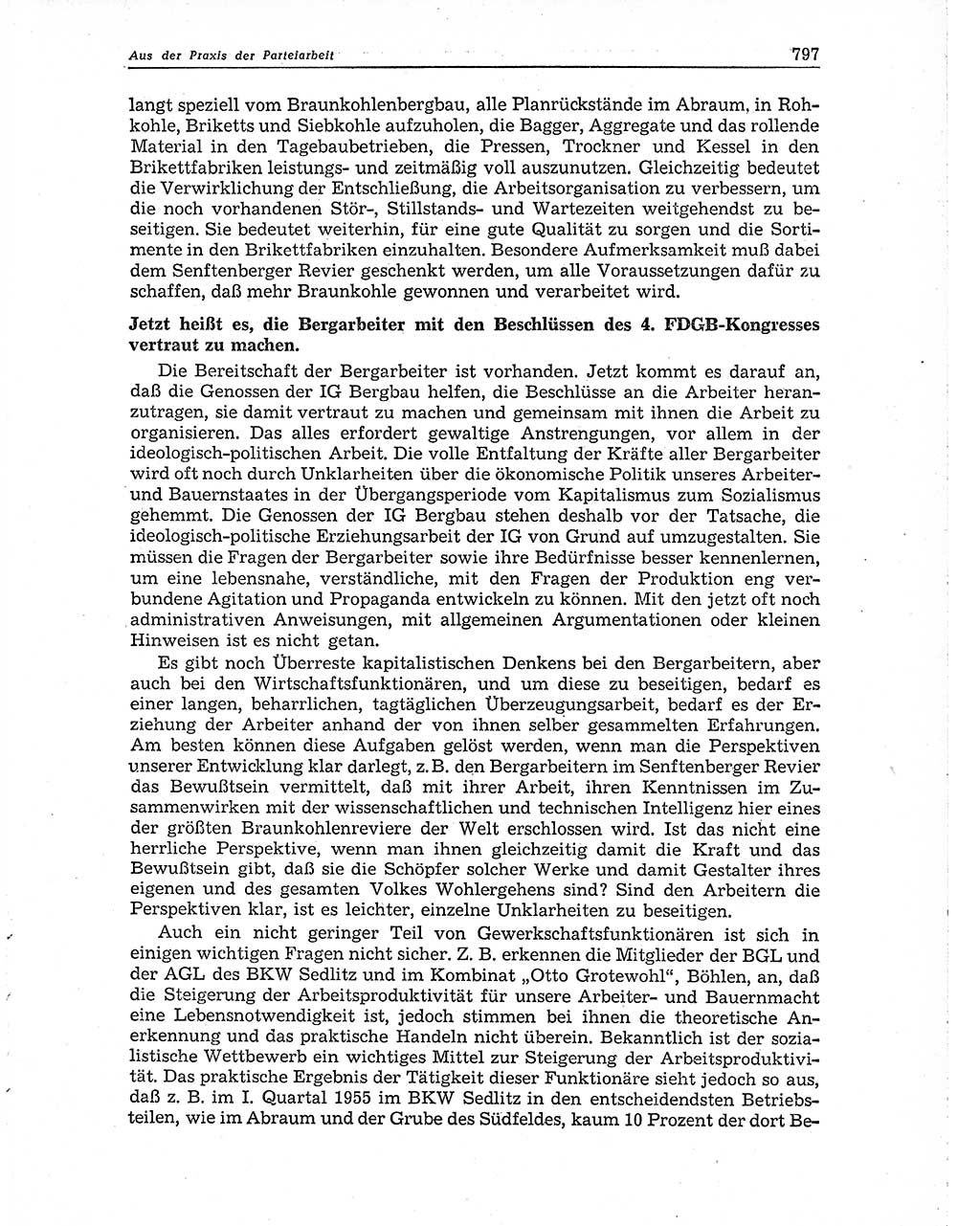 Neuer Weg (NW), Organ des Zentralkomitees (ZK) der SED (Sozialistische Einheitspartei Deutschlands) für Fragen des Parteiaufbaus und des Parteilebens, 10. Jahrgang [Deutsche Demokratische Republik (DDR)] 1955, Seite 797 (NW ZK SED DDR 1955, S. 797)