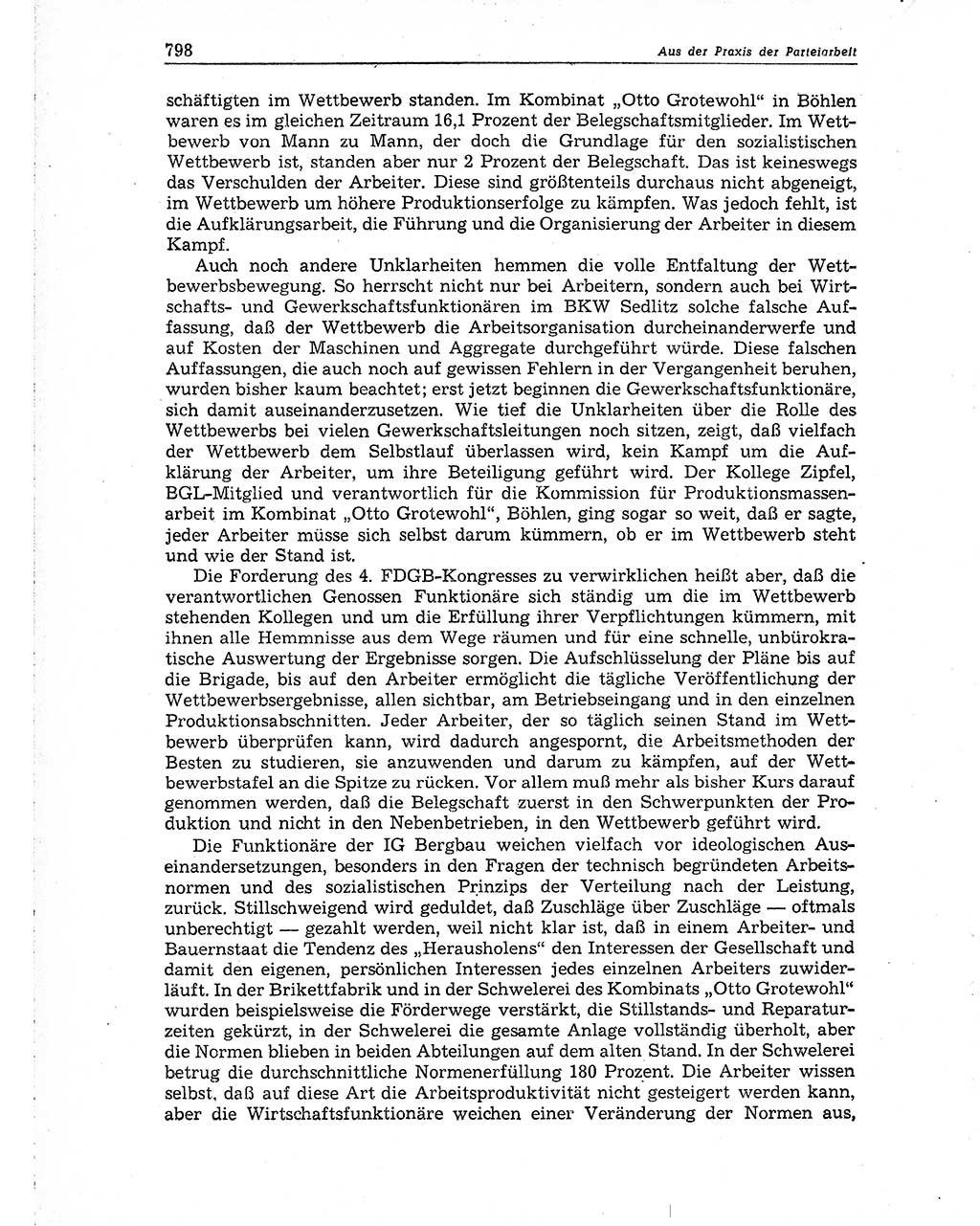 Neuer Weg (NW), Organ des Zentralkomitees (ZK) der SED (Sozialistische Einheitspartei Deutschlands) für Fragen des Parteiaufbaus und des Parteilebens, 10. Jahrgang [Deutsche Demokratische Republik (DDR)] 1955, Seite 798 (NW ZK SED DDR 1955, S. 798)