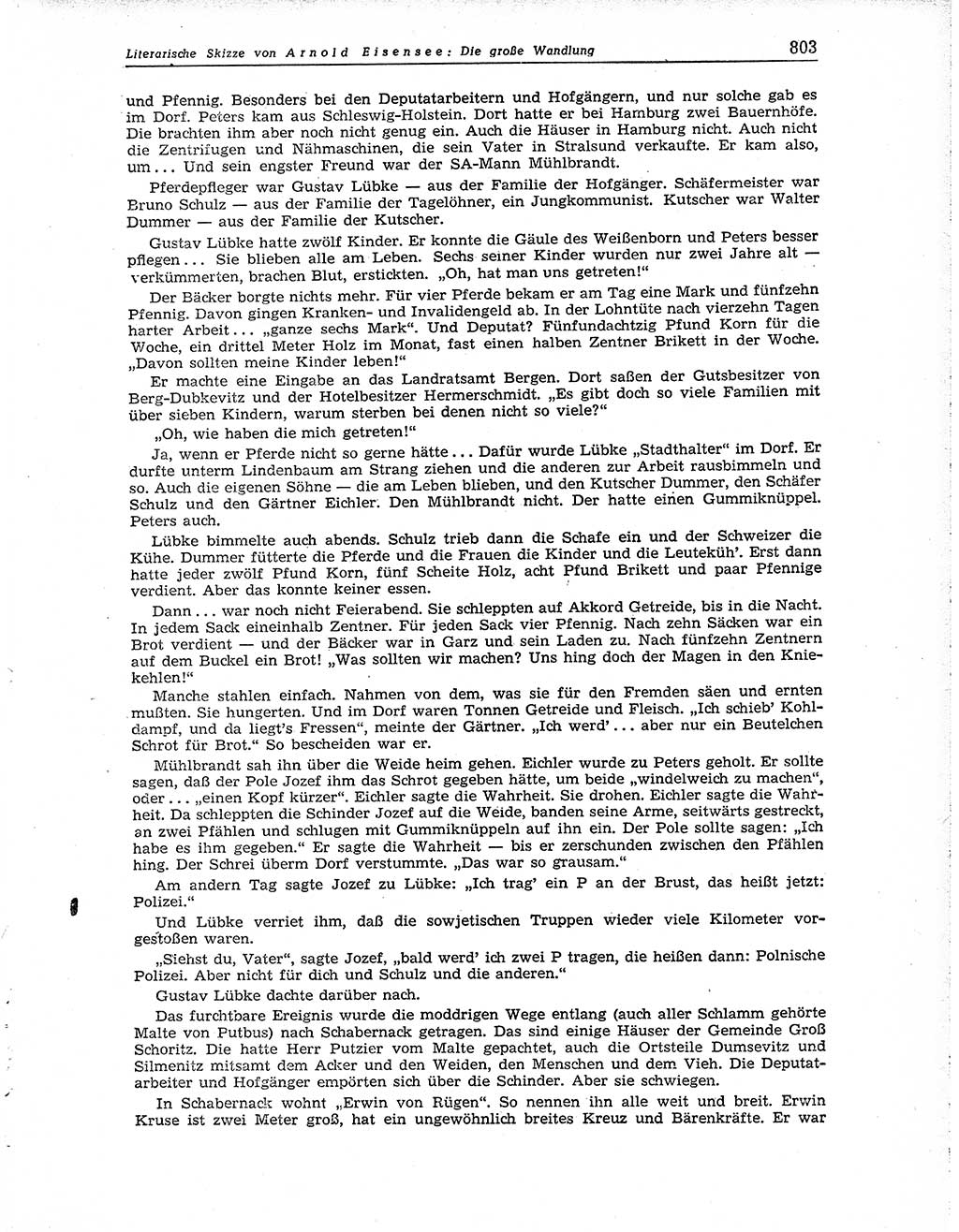 Neuer Weg (NW), Organ des Zentralkomitees (ZK) der SED (Sozialistische Einheitspartei Deutschlands) für Fragen des Parteiaufbaus und des Parteilebens, 10. Jahrgang [Deutsche Demokratische Republik (DDR)] 1955, Seite 803 (NW ZK SED DDR 1955, S. 803)