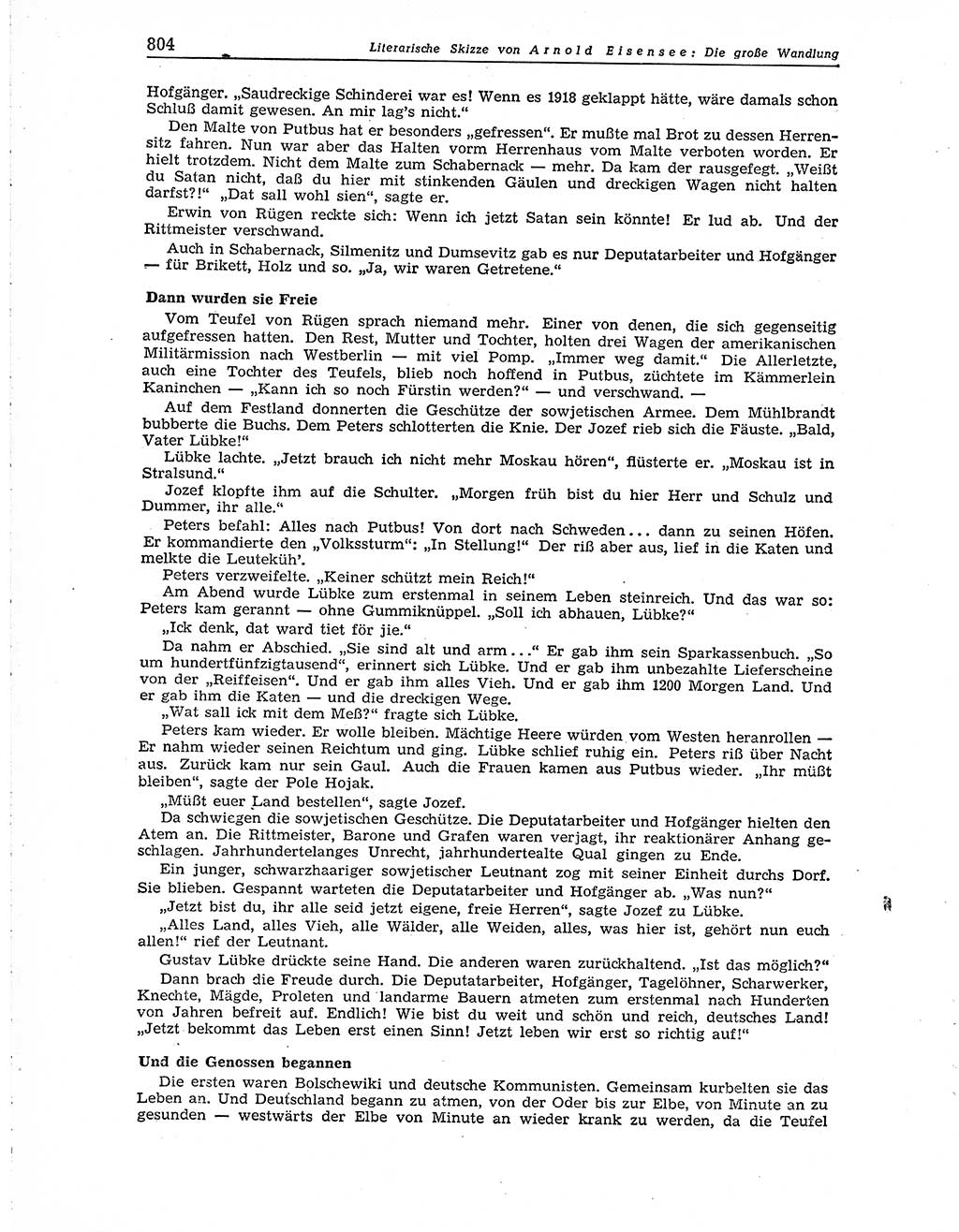 Neuer Weg (NW), Organ des Zentralkomitees (ZK) der SED (Sozialistische Einheitspartei Deutschlands) für Fragen des Parteiaufbaus und des Parteilebens, 10. Jahrgang [Deutsche Demokratische Republik (DDR)] 1955, Seite 804 (NW ZK SED DDR 1955, S. 804)