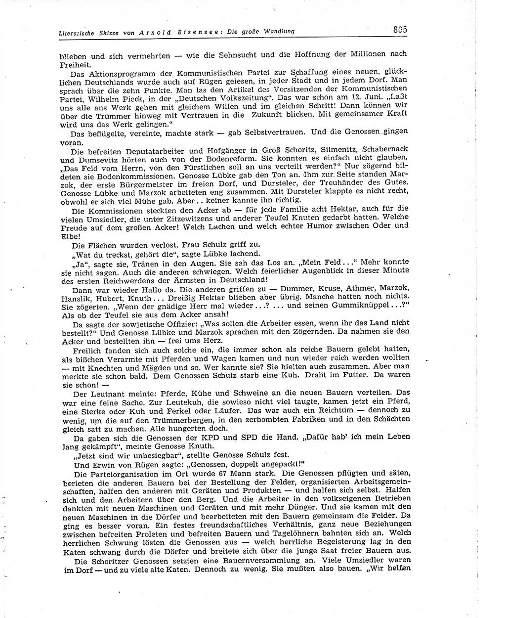 Neuer Weg (NW), Organ des Zentralkomitees (ZK) der SED (Sozialistische Einheitspartei Deutschlands) für Fragen des Parteiaufbaus und des Parteilebens, 10. Jahrgang [Deutsche Demokratische Republik (DDR)] 1955, Seite 805 (NW ZK SED DDR 1955, S. 805)