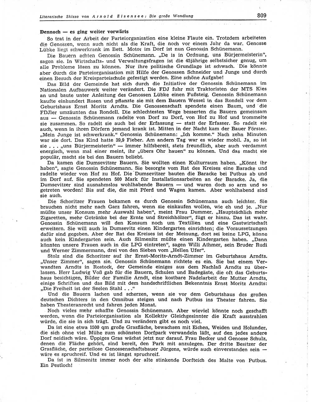 Neuer Weg (NW), Organ des Zentralkomitees (ZK) der SED (Sozialistische Einheitspartei Deutschlands) für Fragen des Parteiaufbaus und des Parteilebens, 10. Jahrgang [Deutsche Demokratische Republik (DDR)] 1955, Seite 809 (NW ZK SED DDR 1955, S. 809)