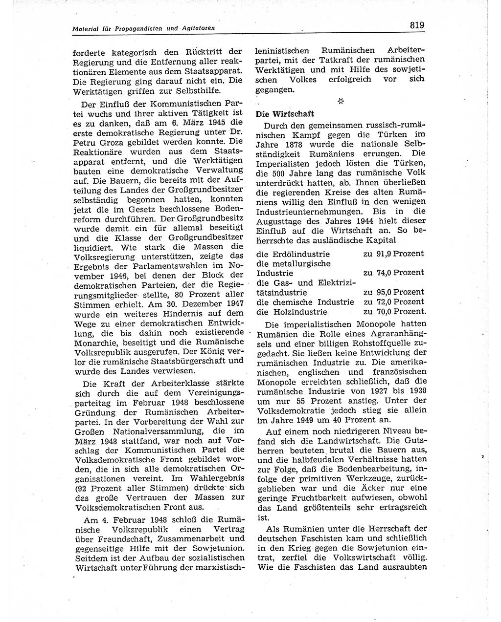 Neuer Weg (NW), Organ des Zentralkomitees (ZK) der SED (Sozialistische Einheitspartei Deutschlands) für Fragen des Parteiaufbaus und des Parteilebens, 10. Jahrgang [Deutsche Demokratische Republik (DDR)] 1955, Seite 819 (NW ZK SED DDR 1955, S. 819)