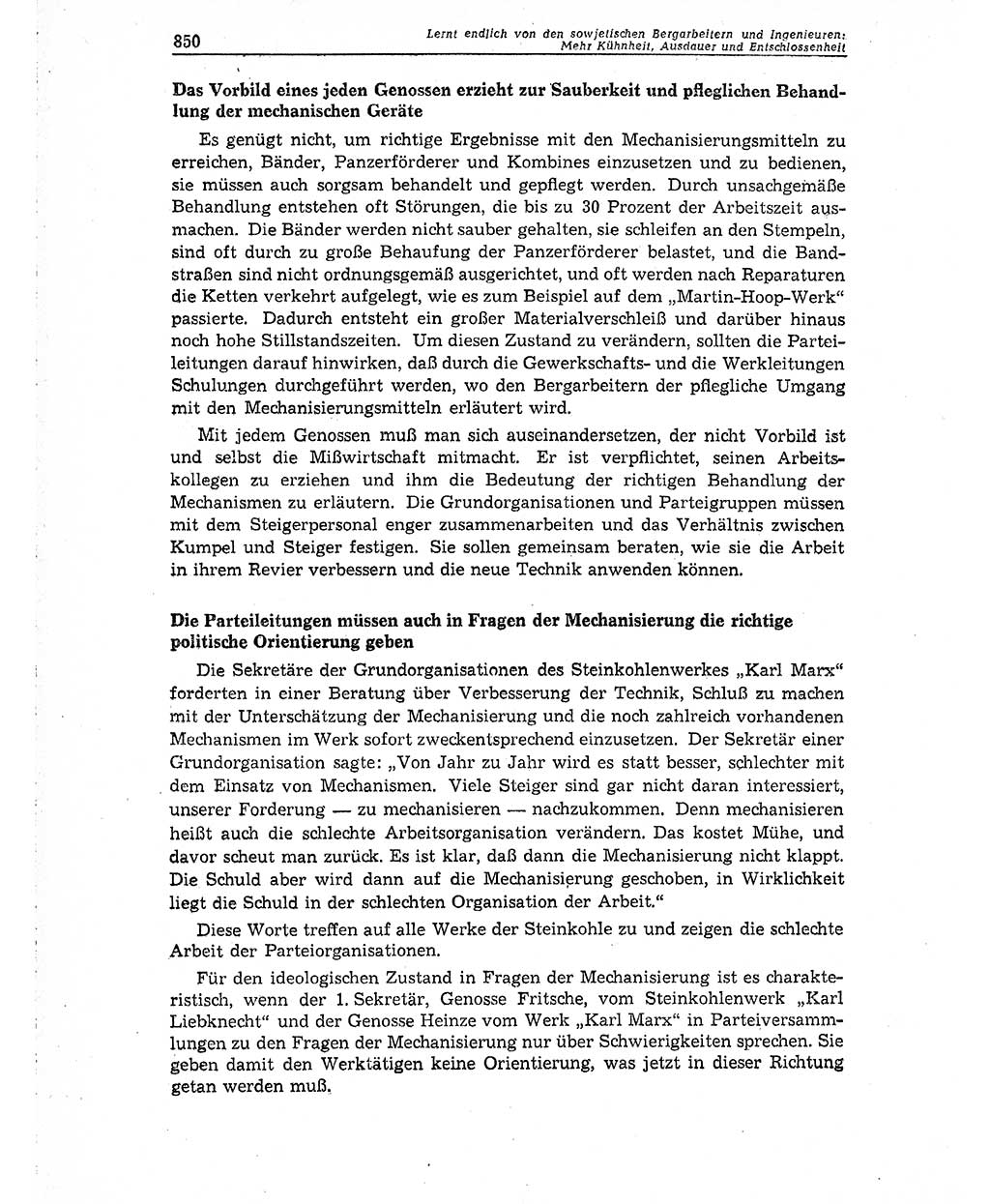 Neuer Weg (NW), Organ des Zentralkomitees (ZK) der SED (Sozialistische Einheitspartei Deutschlands) für Fragen des Parteiaufbaus und des Parteilebens, 10. Jahrgang [Deutsche Demokratische Republik (DDR)] 1955, Seite 850 (NW ZK SED DDR 1955, S. 850)