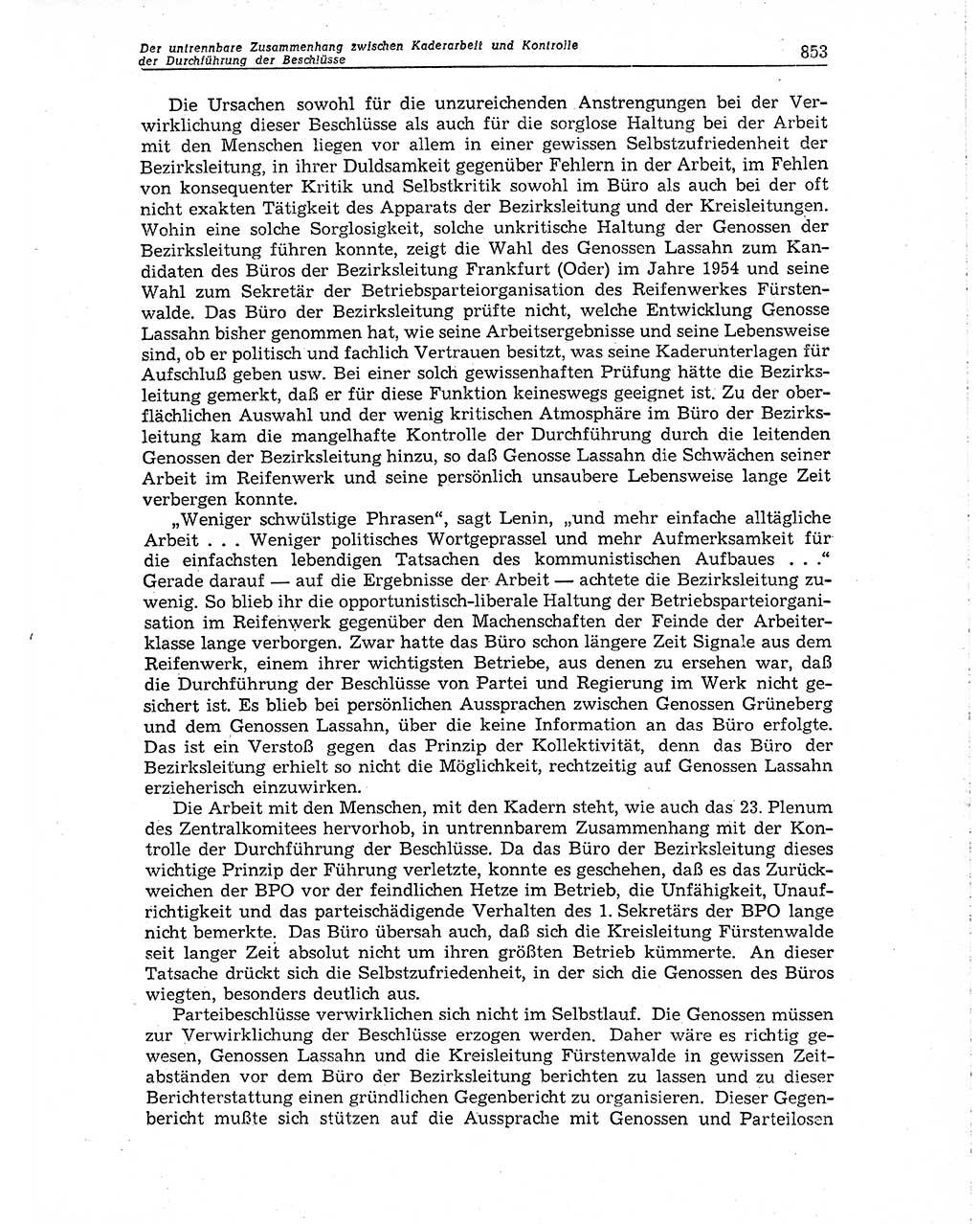 Neuer Weg (NW), Organ des Zentralkomitees (ZK) der SED (Sozialistische Einheitspartei Deutschlands) für Fragen des Parteiaufbaus und des Parteilebens, 10. Jahrgang [Deutsche Demokratische Republik (DDR)] 1955, Seite 853 (NW ZK SED DDR 1955, S. 853)