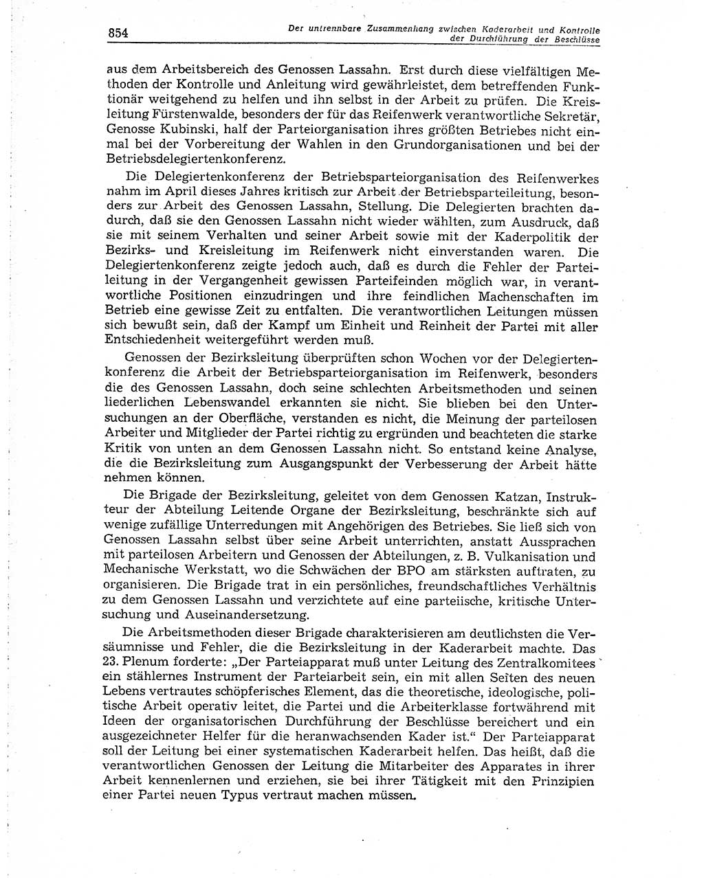 Neuer Weg (NW), Organ des Zentralkomitees (ZK) der SED (Sozialistische Einheitspartei Deutschlands) für Fragen des Parteiaufbaus und des Parteilebens, 10. Jahrgang [Deutsche Demokratische Republik (DDR)] 1955, Seite 854 (NW ZK SED DDR 1955, S. 854)