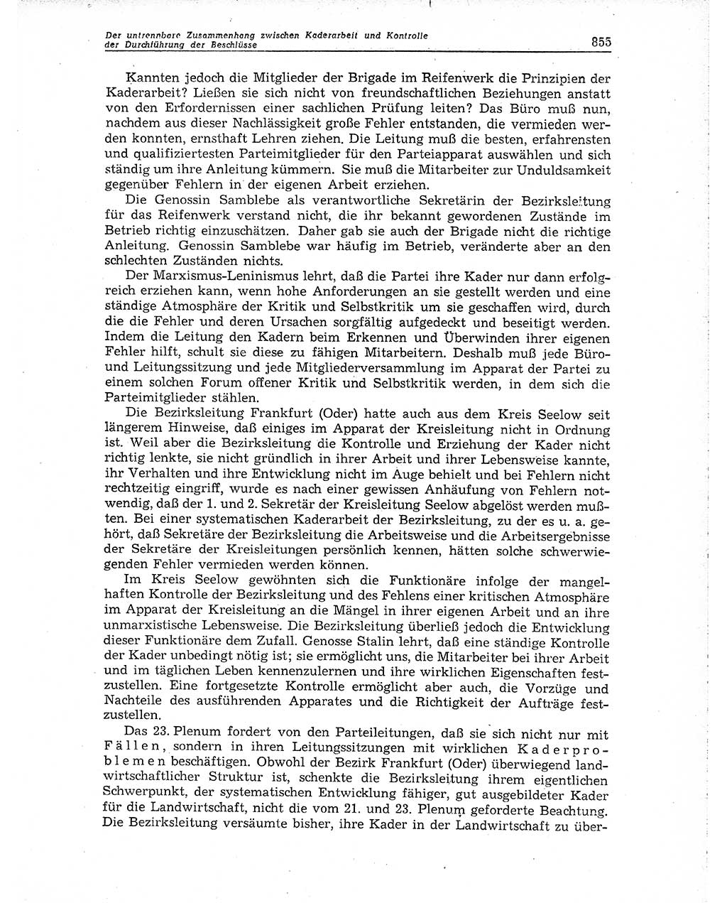 Neuer Weg (NW), Organ des Zentralkomitees (ZK) der SED (Sozialistische Einheitspartei Deutschlands) für Fragen des Parteiaufbaus und des Parteilebens, 10. Jahrgang [Deutsche Demokratische Republik (DDR)] 1955, Seite 855 (NW ZK SED DDR 1955, S. 855)