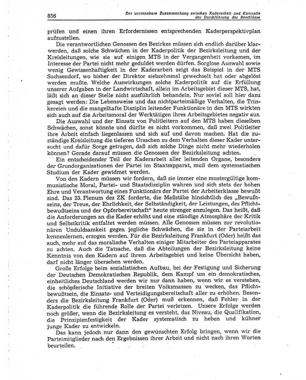 Neuer Weg (NW), Organ des Zentralkomitees (ZK) der SED (Sozialistische Einheitspartei Deutschlands) für Fragen des Parteiaufbaus und des Parteilebens, 10. Jahrgang [Deutsche Demokratische Republik (DDR)] 1955, Seite 856 (NW ZK SED DDR 1955, S. 856)