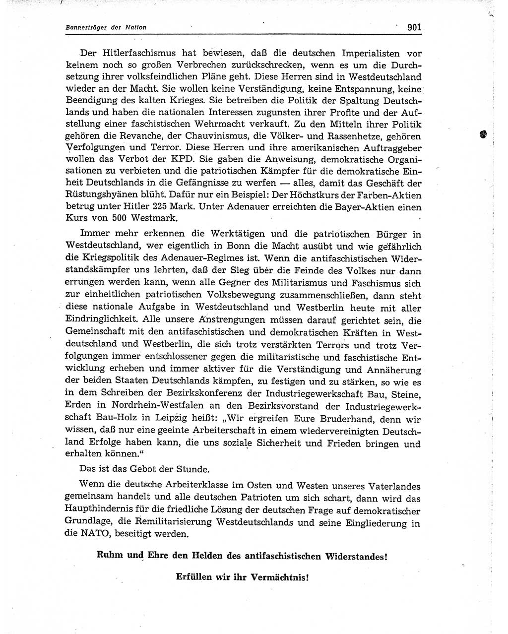 Neuer Weg (NW), Organ des Zentralkomitees (ZK) der SED (Sozialistische Einheitspartei Deutschlands) für Fragen des Parteiaufbaus und des Parteilebens, 10. Jahrgang [Deutsche Demokratische Republik (DDR)] 1955, Seite 901 (NW ZK SED DDR 1955, S. 901)