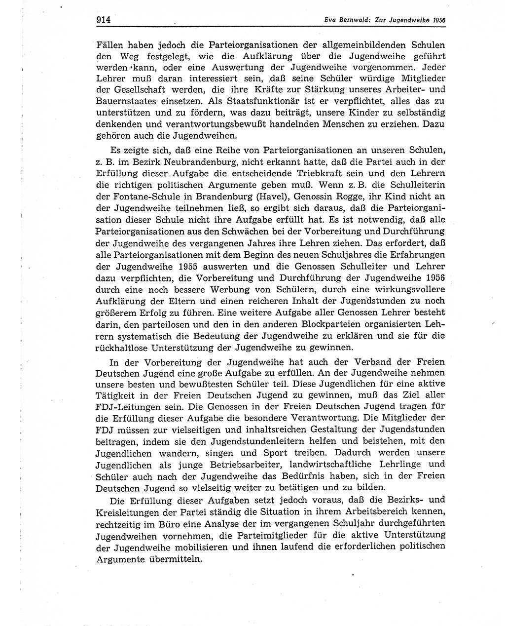 Neuer Weg (NW), Organ des Zentralkomitees (ZK) der SED (Sozialistische Einheitspartei Deutschlands) für Fragen des Parteiaufbaus und des Parteilebens, 10. Jahrgang [Deutsche Demokratische Republik (DDR)] 1955, Seite 914 (NW ZK SED DDR 1955, S. 914)