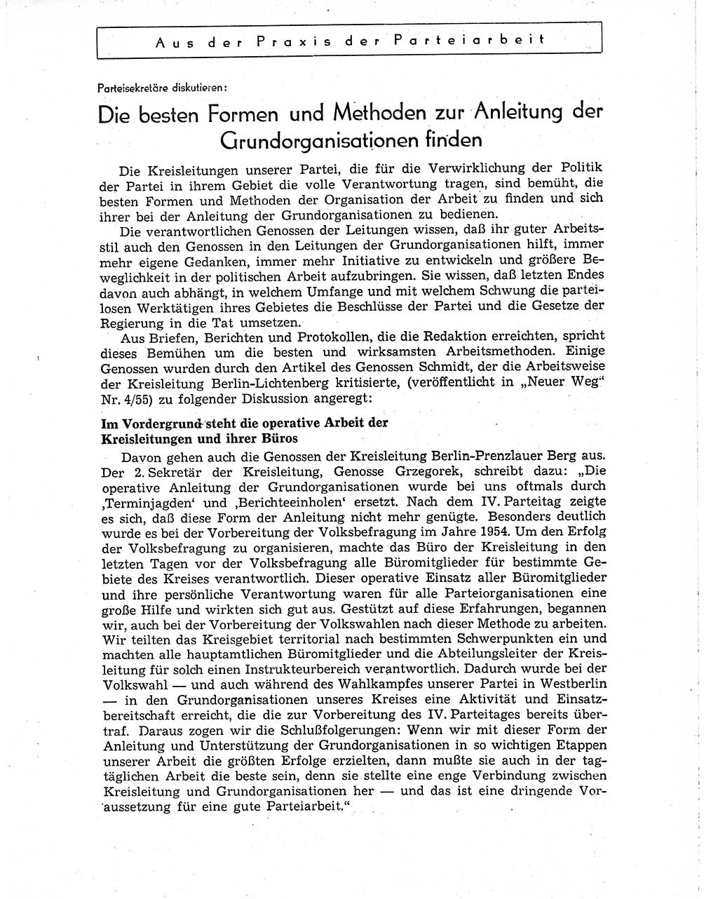 Neuer Weg (NW), Organ des Zentralkomitees (ZK) der SED (Sozialistische Einheitspartei Deutschlands) für Fragen des Parteiaufbaus und des Parteilebens, 10. Jahrgang [Deutsche Demokratische Republik (DDR)] 1955, Seite 937 (NW ZK SED DDR 1955, S. 937)