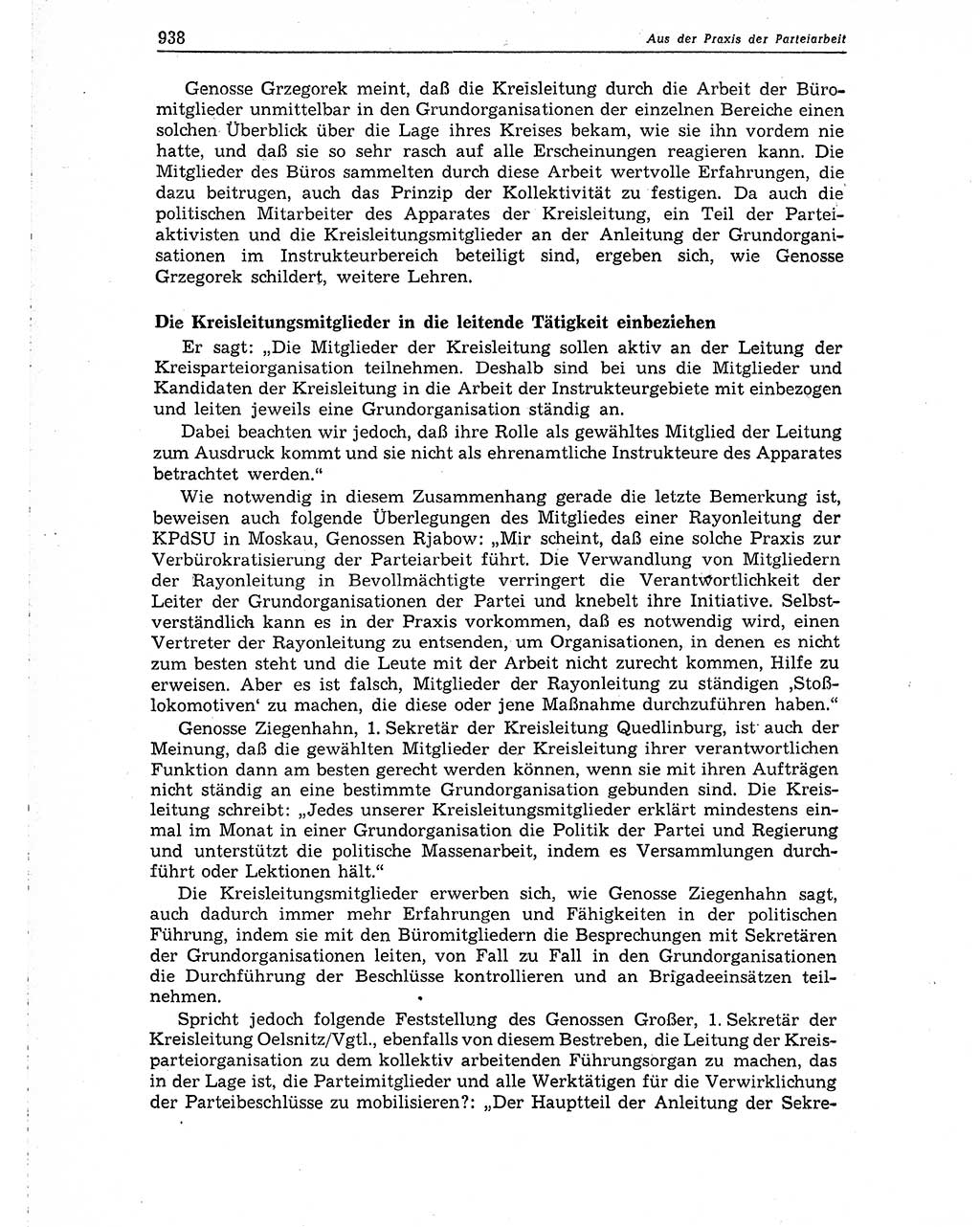 Neuer Weg (NW), Organ des Zentralkomitees (ZK) der SED (Sozialistische Einheitspartei Deutschlands) für Fragen des Parteiaufbaus und des Parteilebens, 10. Jahrgang [Deutsche Demokratische Republik (DDR)] 1955, Seite 938 (NW ZK SED DDR 1955, S. 938)