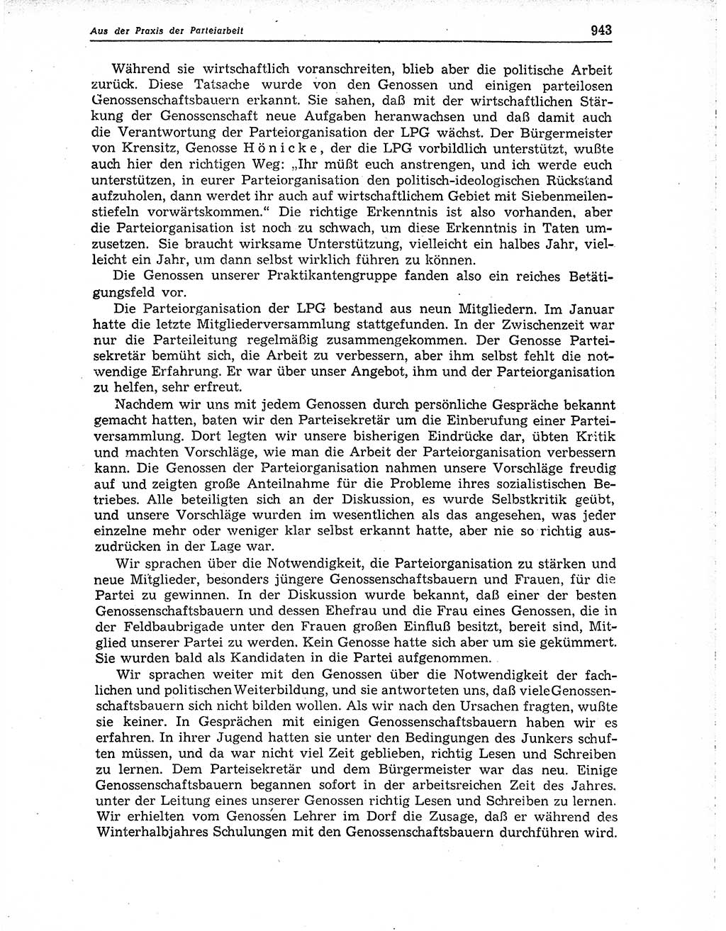 Neuer Weg (NW), Organ des Zentralkomitees (ZK) der SED (Sozialistische Einheitspartei Deutschlands) für Fragen des Parteiaufbaus und des Parteilebens, 10. Jahrgang [Deutsche Demokratische Republik (DDR)] 1955, Seite 943 (NW ZK SED DDR 1955, S. 943)