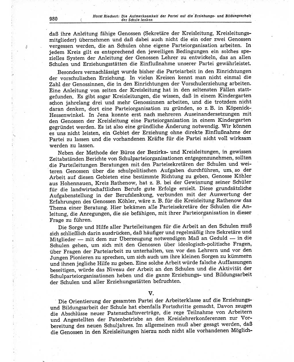 Neuer Weg (NW), Organ des Zentralkomitees (ZK) der SED (Sozialistische Einheitspartei Deutschlands) für Fragen des Parteiaufbaus und des Parteilebens, 10. Jahrgang [Deutsche Demokratische Republik (DDR)] 1955, Seite 980 (NW ZK SED DDR 1955, S. 980)