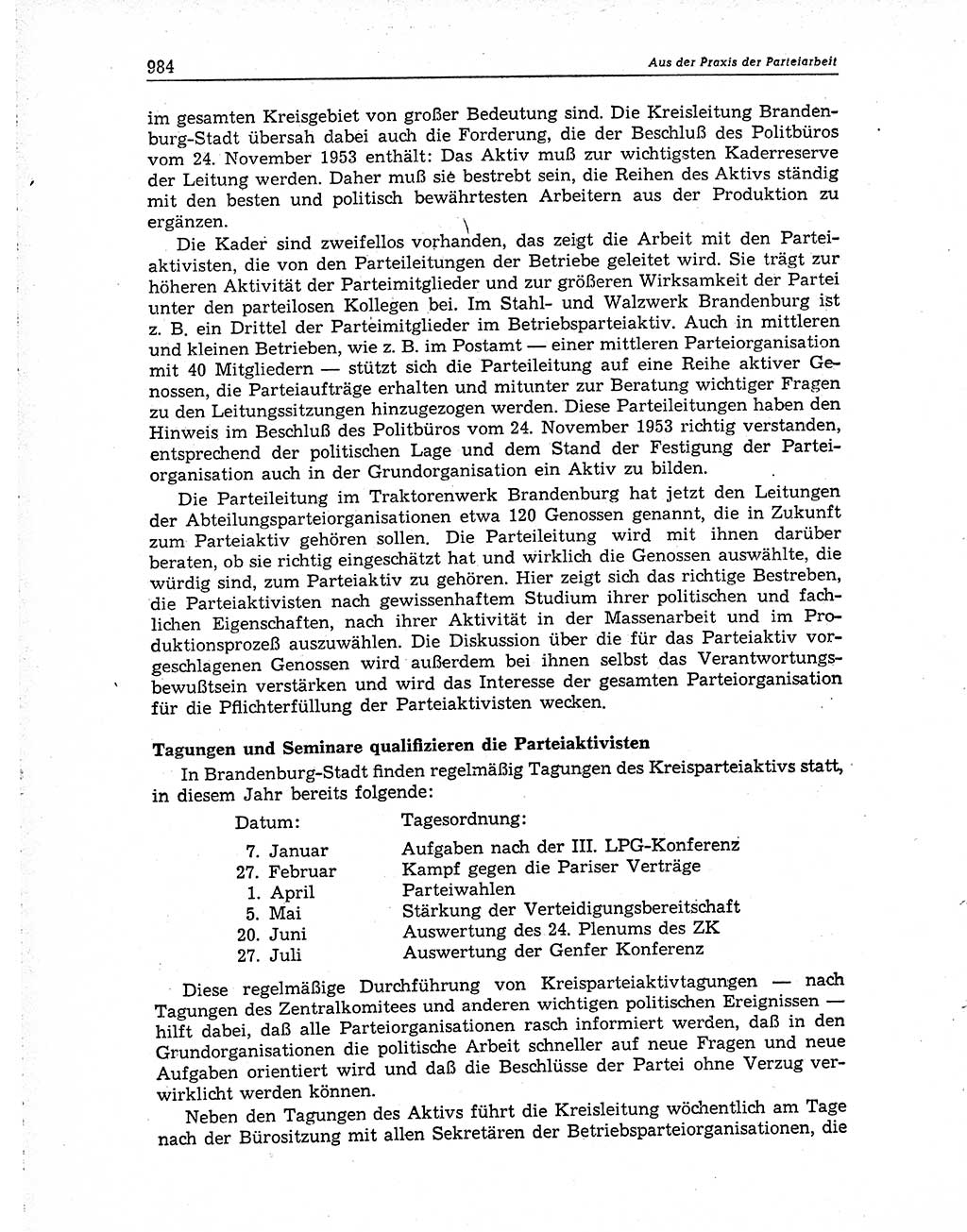 Neuer Weg (NW), Organ des Zentralkomitees (ZK) der SED (Sozialistische Einheitspartei Deutschlands) für Fragen des Parteiaufbaus und des Parteilebens, 10. Jahrgang [Deutsche Demokratische Republik (DDR)] 1955, Seite 984 (NW ZK SED DDR 1955, S. 984)