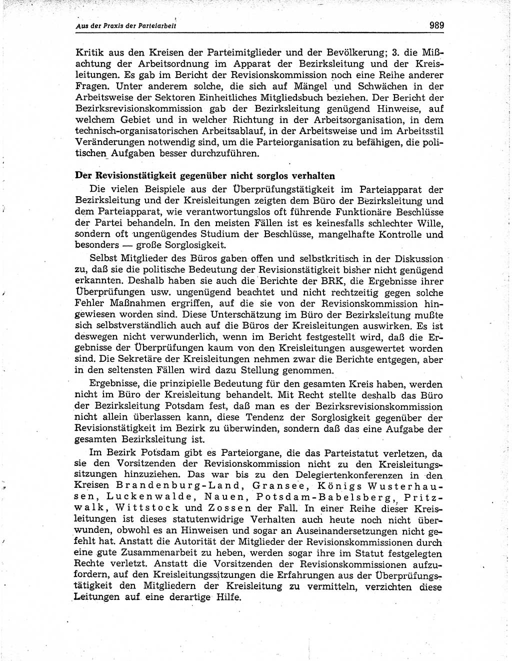 Neuer Weg (NW), Organ des Zentralkomitees (ZK) der SED (Sozialistische Einheitspartei Deutschlands) für Fragen des Parteiaufbaus und des Parteilebens, 10. Jahrgang [Deutsche Demokratische Republik (DDR)] 1955, Seite 989 (NW ZK SED DDR 1955, S. 989)