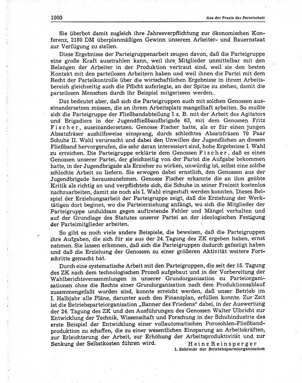 Neuer Weg (NW), Organ des Zentralkomitees (ZK) der SED (Sozialistische Einheitspartei Deutschlands) für Fragen des Parteiaufbaus und des Parteilebens, 10. Jahrgang [Deutsche Demokratische Republik (DDR)] 1955, Seite 1000 (NW ZK SED DDR 1955, S. 1000)