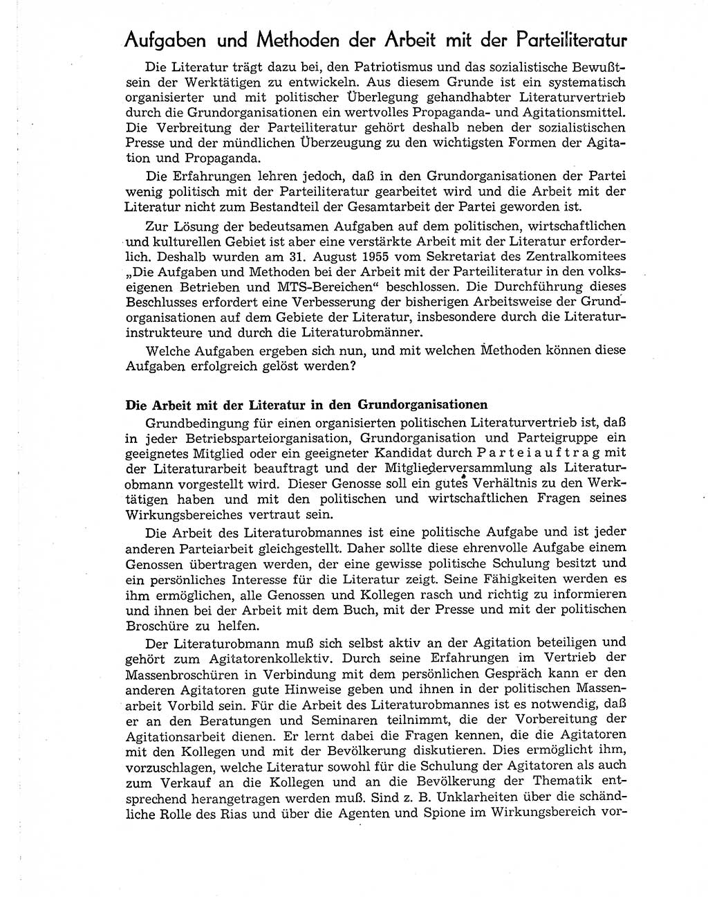 Neuer Weg (NW), Organ des Zentralkomitees (ZK) der SED (Sozialistische Einheitspartei Deutschlands) für Fragen des Parteiaufbaus und des Parteilebens, 10. Jahrgang [Deutsche Demokratische Republik (DDR)] 1955, Seite 1010 (NW ZK SED DDR 1955, S. 1010)