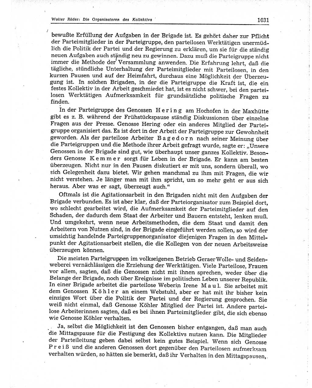 Neuer Weg (NW), Organ des Zentralkomitees (ZK) der SED (Sozialistische Einheitspartei Deutschlands) für Fragen des Parteiaufbaus und des Parteilebens, 10. Jahrgang [Deutsche Demokratische Republik (DDR)] 1955, Seite 1031 (NW ZK SED DDR 1955, S. 1031)