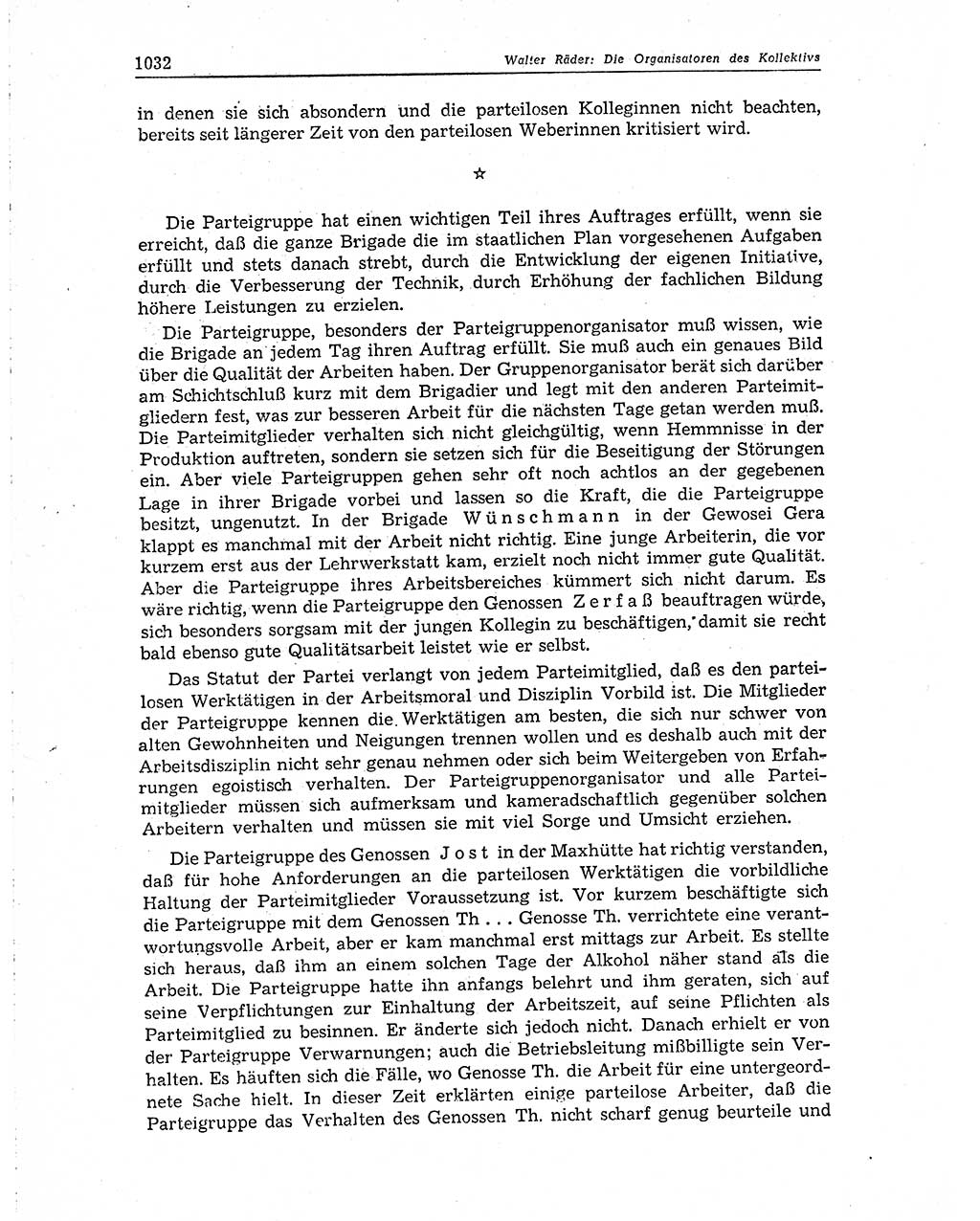 Neuer Weg (NW), Organ des Zentralkomitees (ZK) der SED (Sozialistische Einheitspartei Deutschlands) für Fragen des Parteiaufbaus und des Parteilebens, 10. Jahrgang [Deutsche Demokratische Republik (DDR)] 1955, Seite 1032 (NW ZK SED DDR 1955, S. 1032)